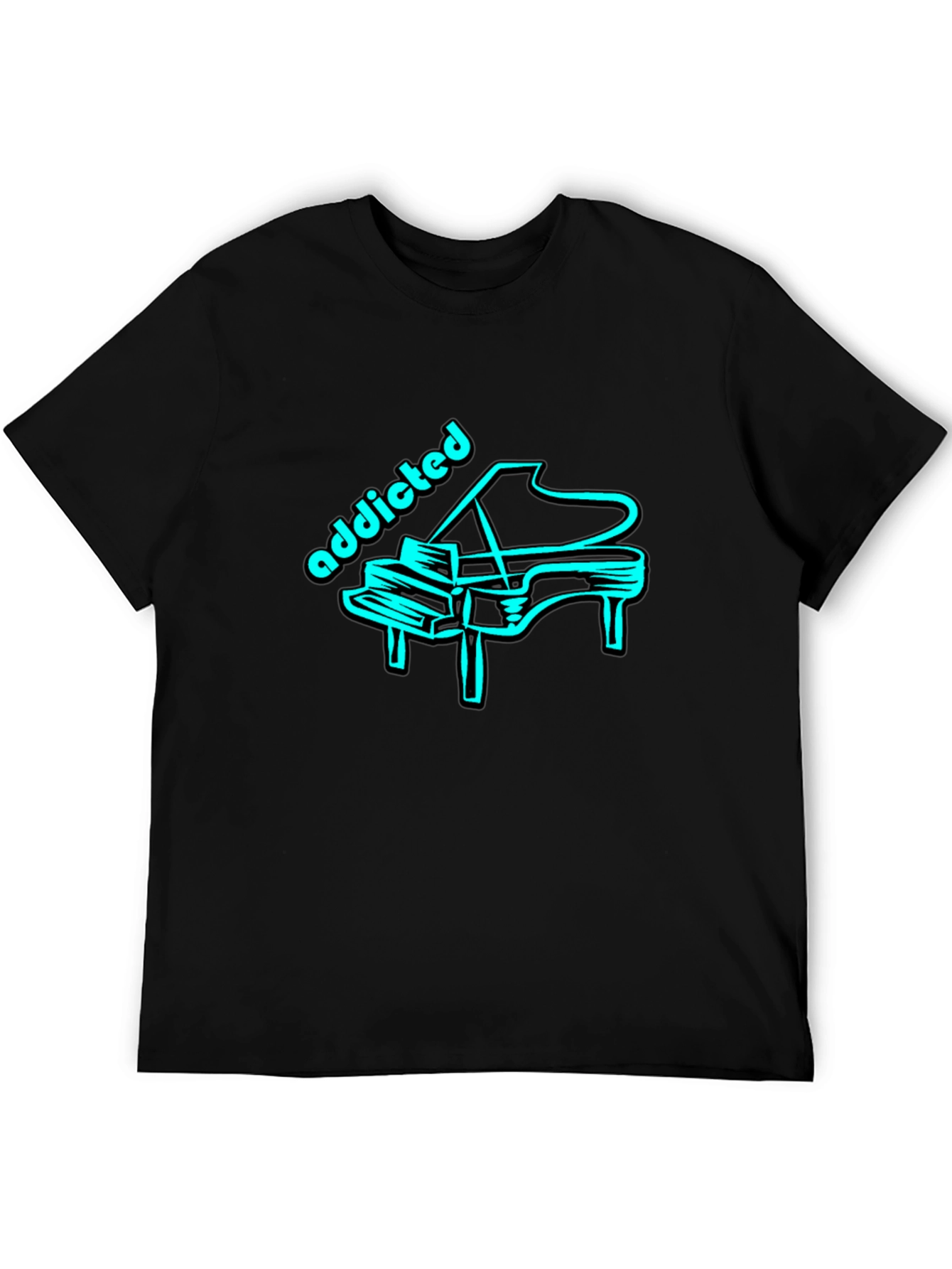 Addicted Piano Tee - Cool Graphic T-Shirt