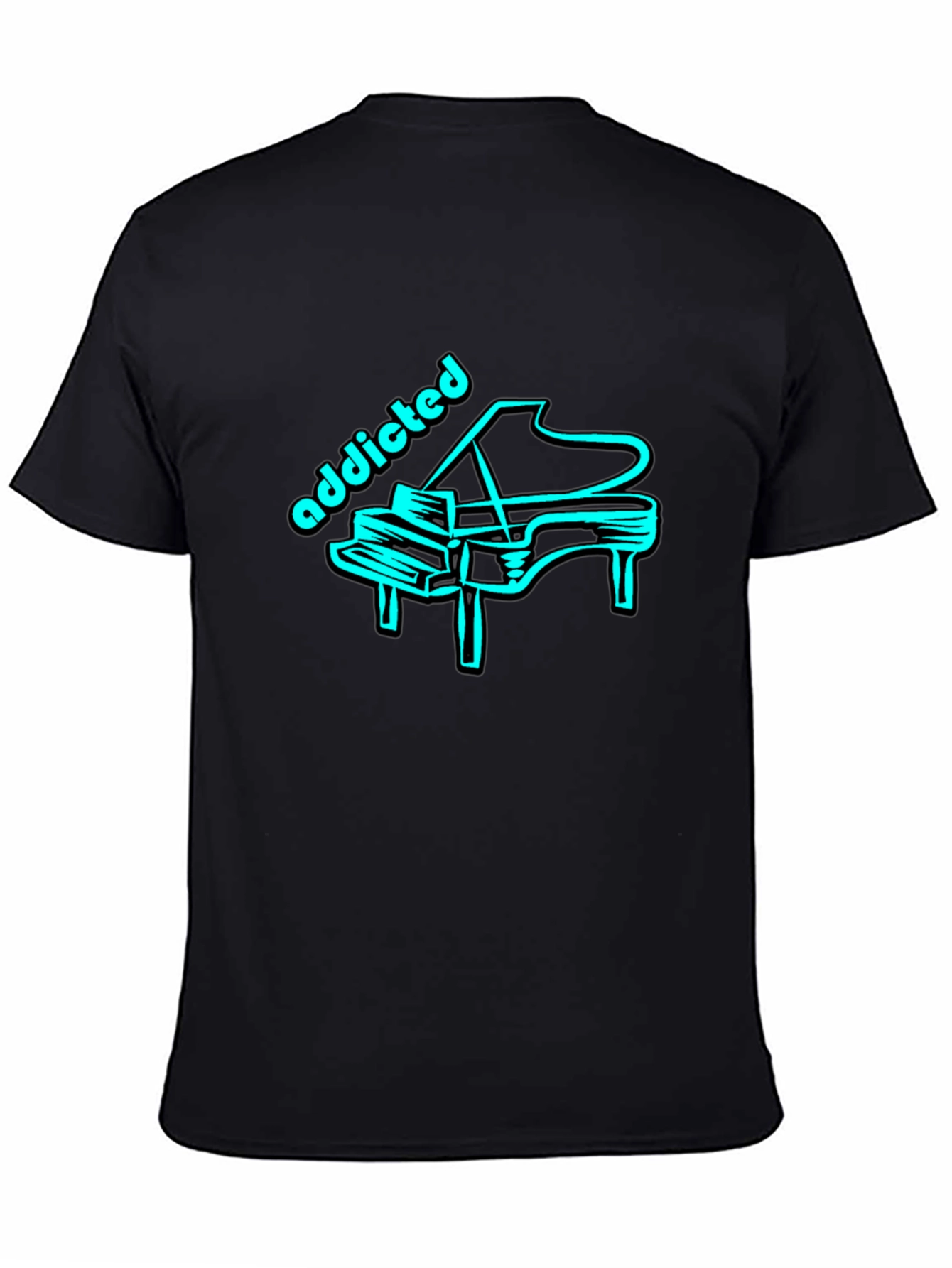 Addicted Piano Tee - Cool Graphic T-Shirt