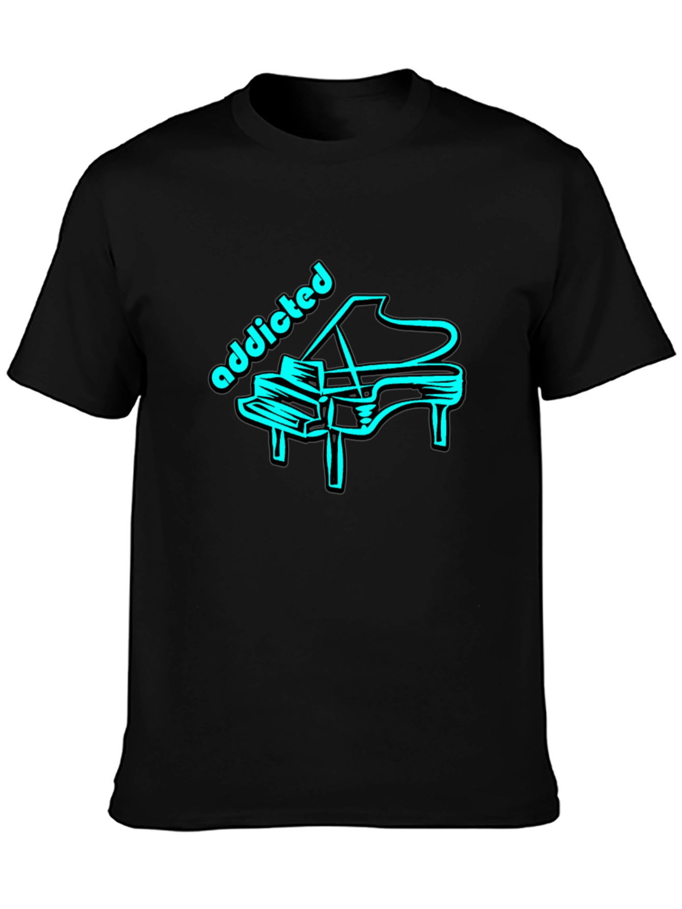 Addicted Piano Tee - Cool Graphic T-Shirt