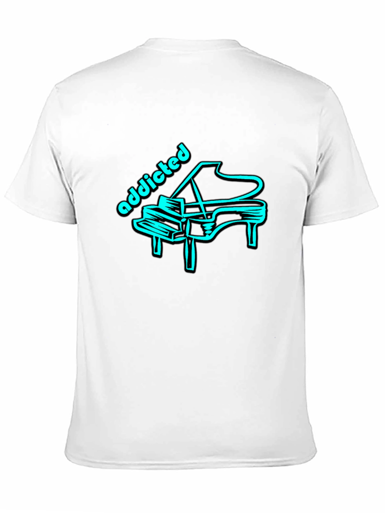 Addicted Piano Tee - Cool Graphic T-Shirt