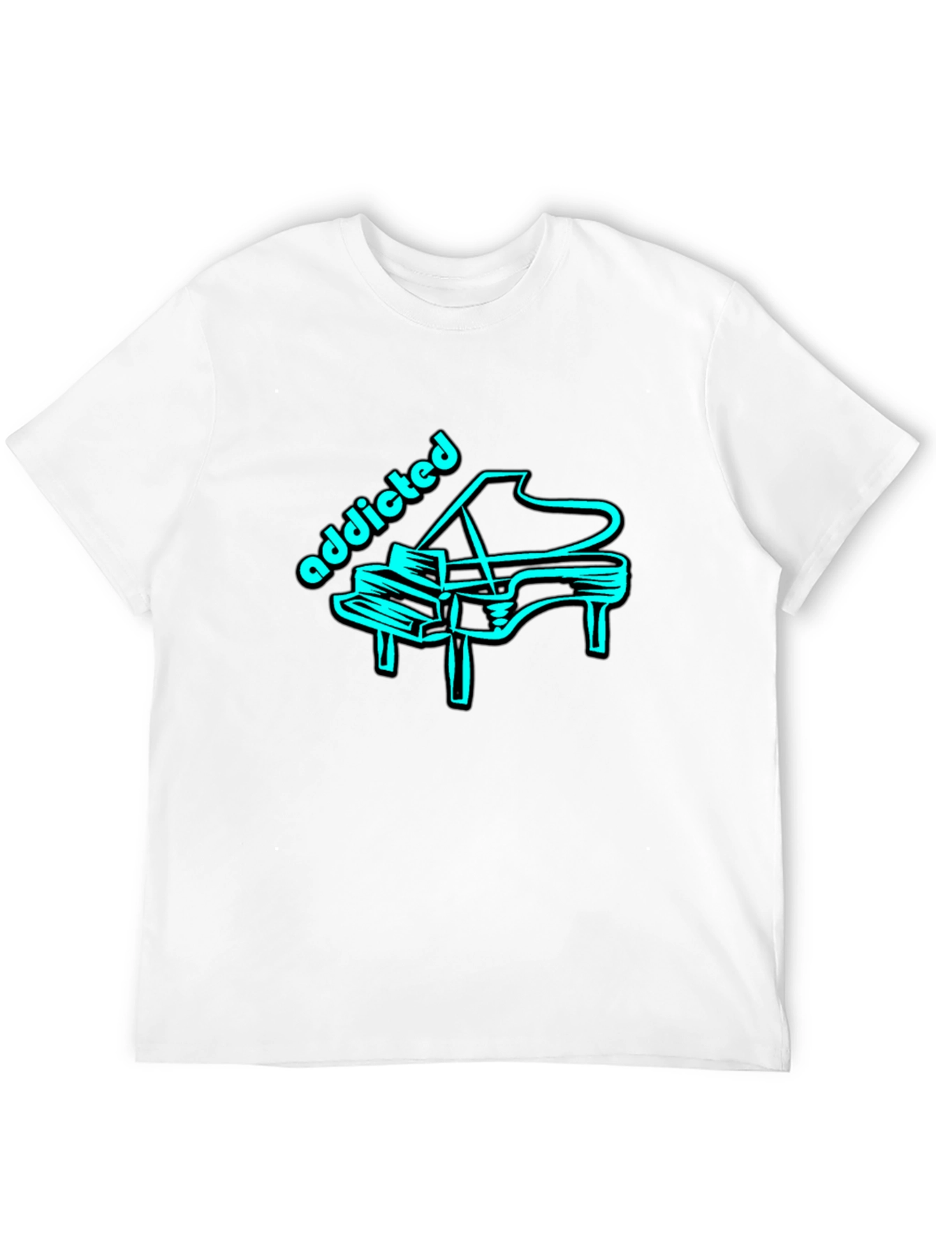 Addicted Piano Tee - Cool Graphic T-Shirt