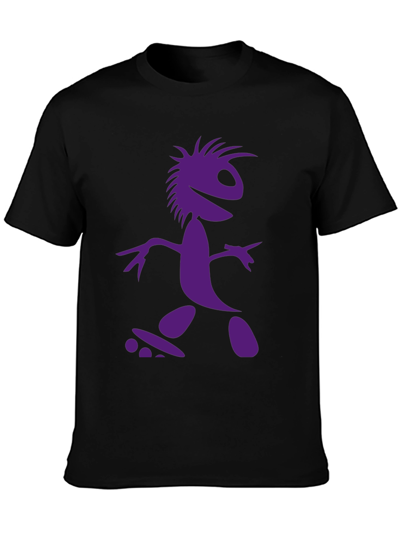 Skateboarding Character Graphic Tee - Black