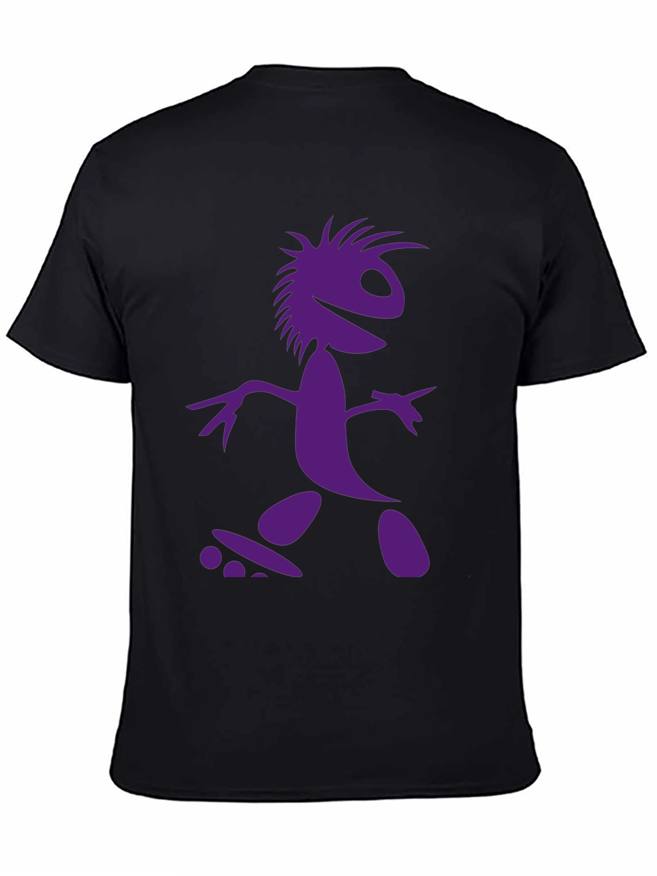 Skateboarding Character Graphic Tee - Black