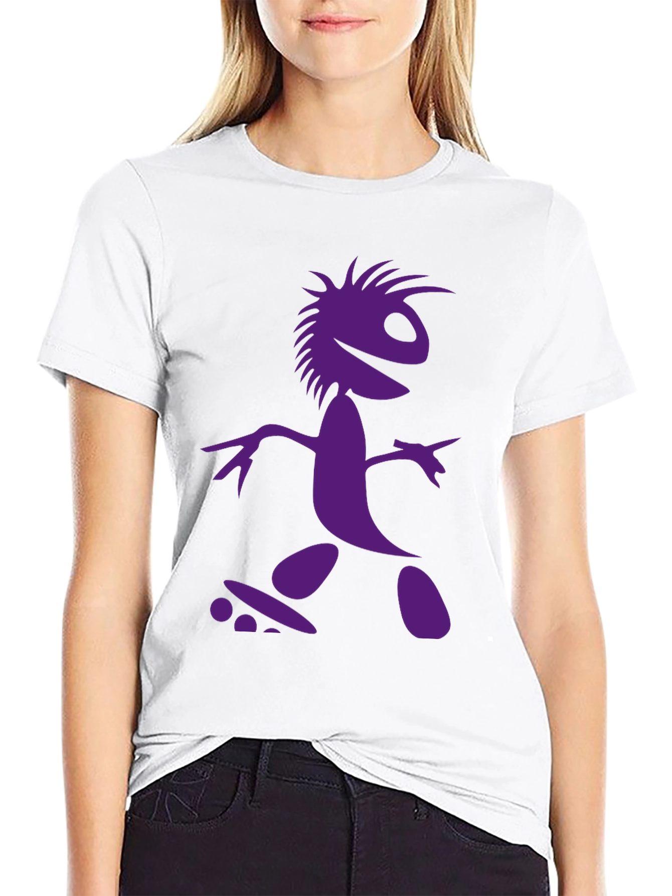 Skateboarding Character Graphic Tee - Black