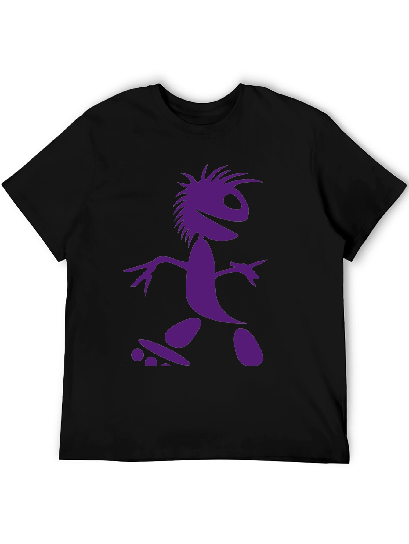 Skateboarding Character Graphic Tee - Black
