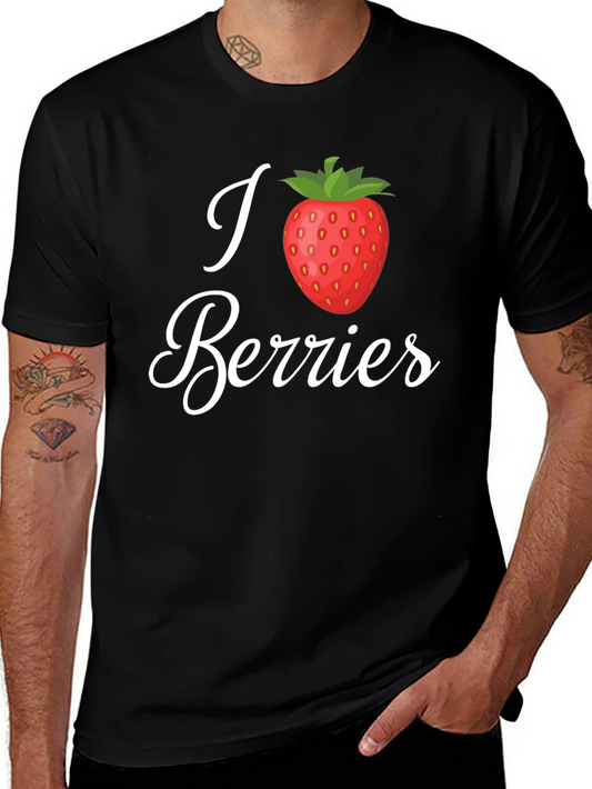 I Heart Berries Black T-Shirt