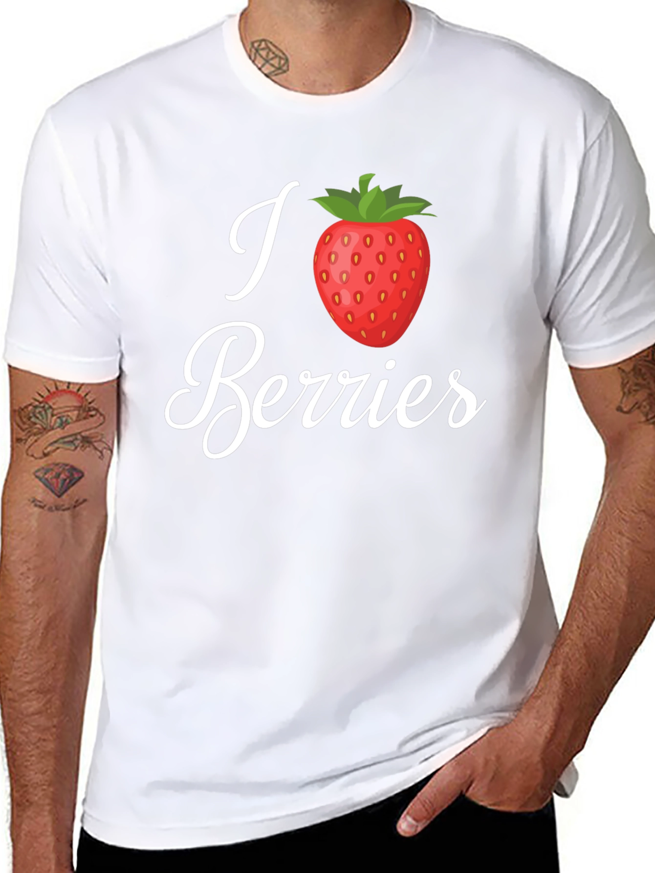 I Heart Berries Black T-Shirt