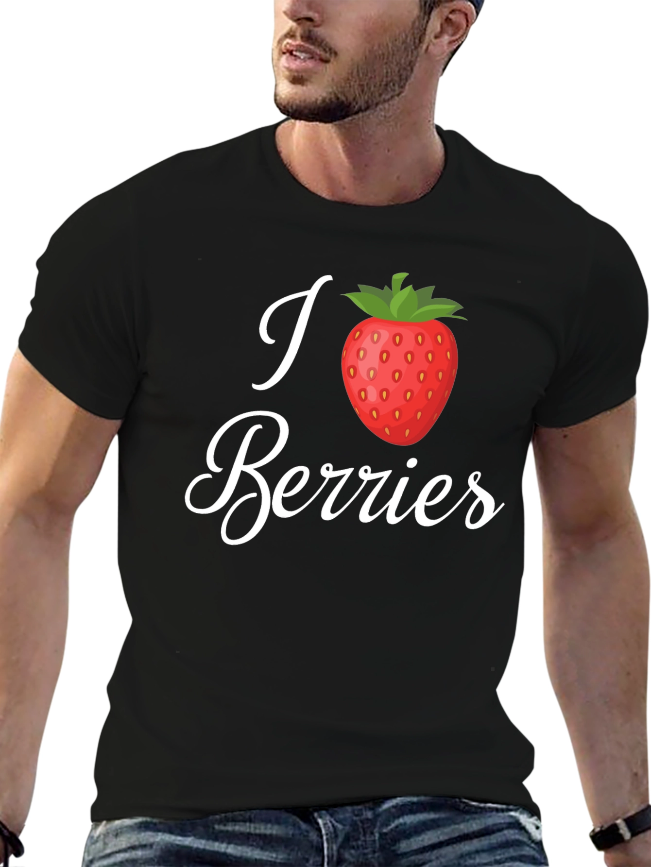 I Heart Berries Black T-Shirt