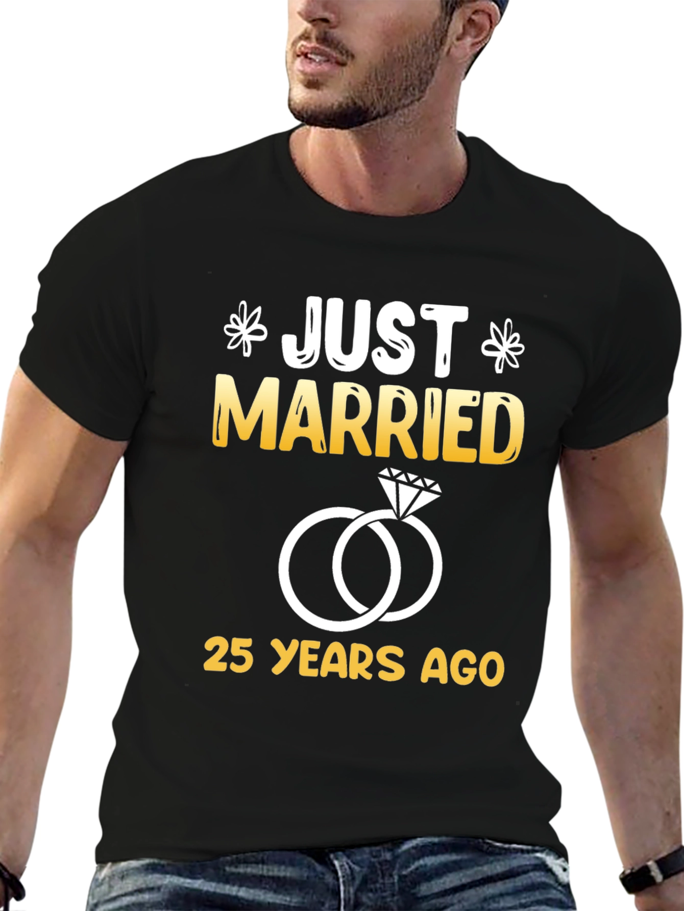 Just Married 25 Years Ago Graphic Tee