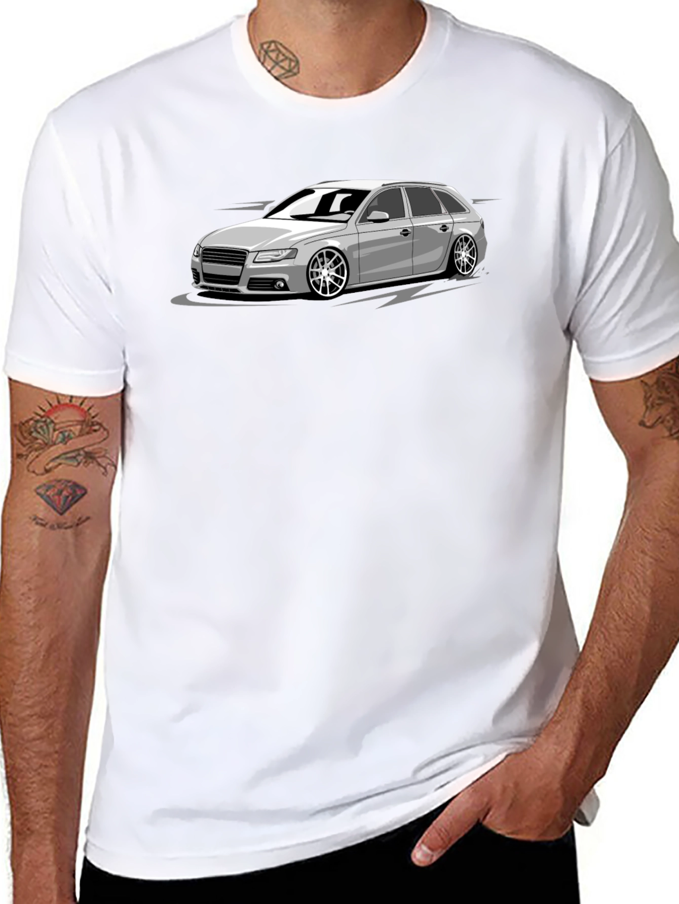 Cool Car Graphic T-Shirt - Black Cotton Tee