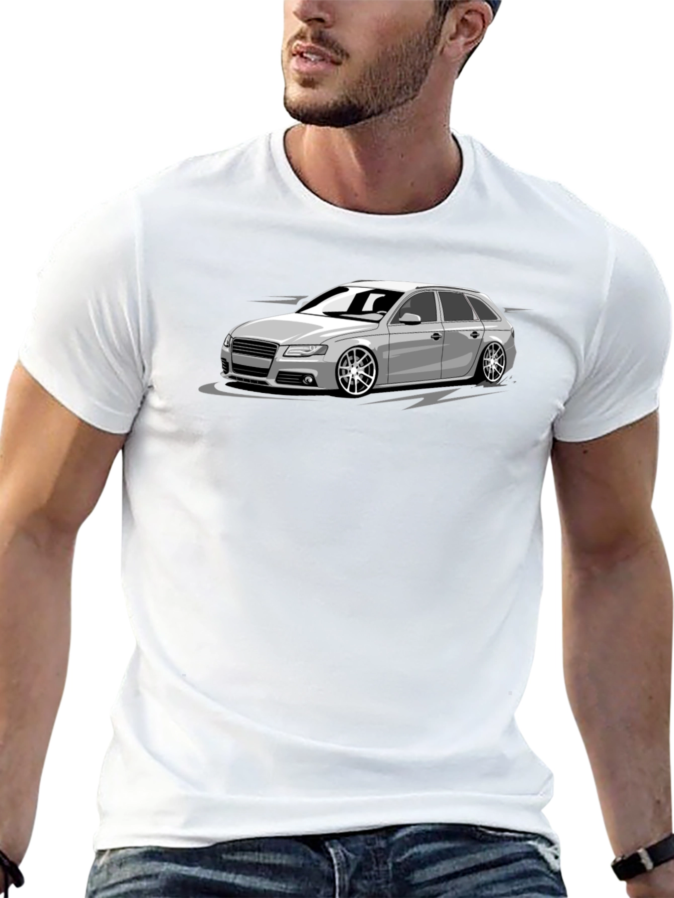Cool Car Graphic T-Shirt - Black Cotton Tee