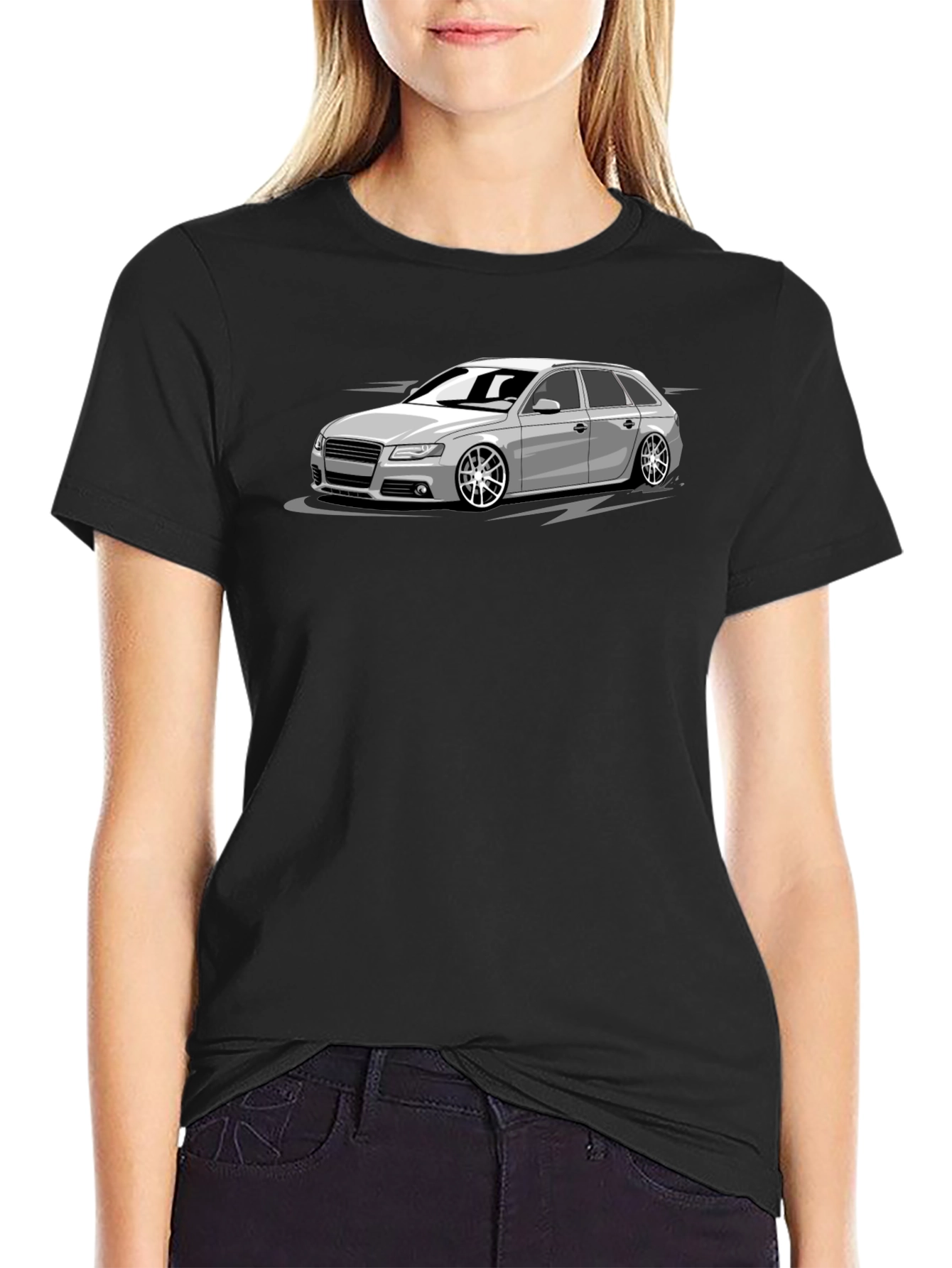 Cool Car Graphic T-Shirt - Black Cotton Tee