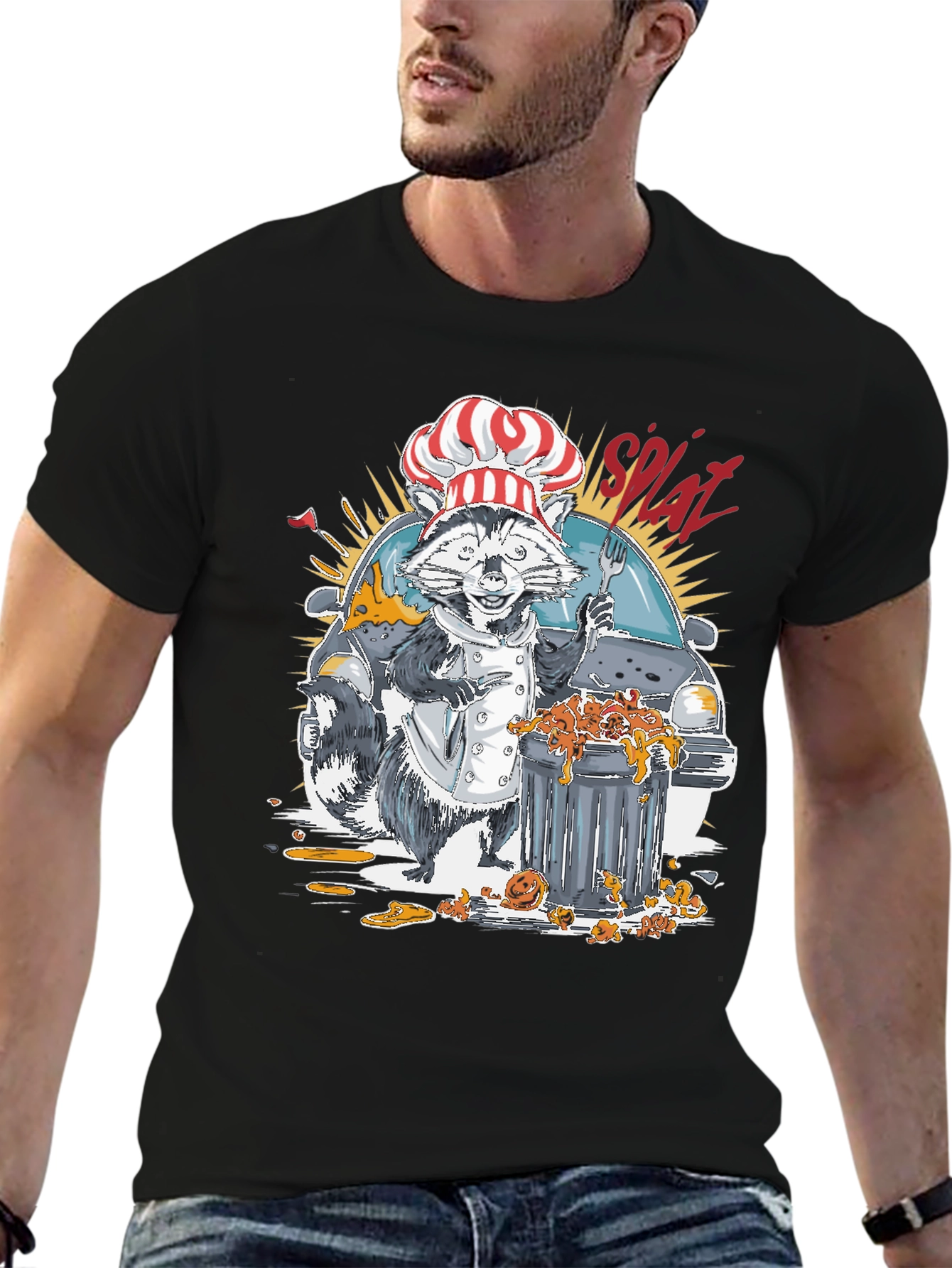 Chef Raccoon Splat T-Shirt