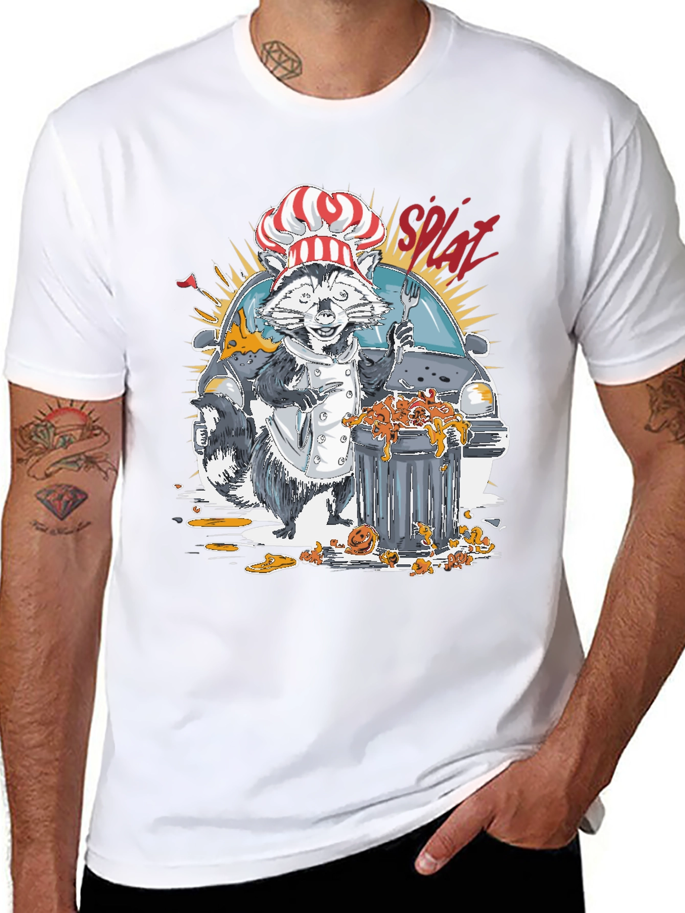Chef Raccoon Splat T-Shirt