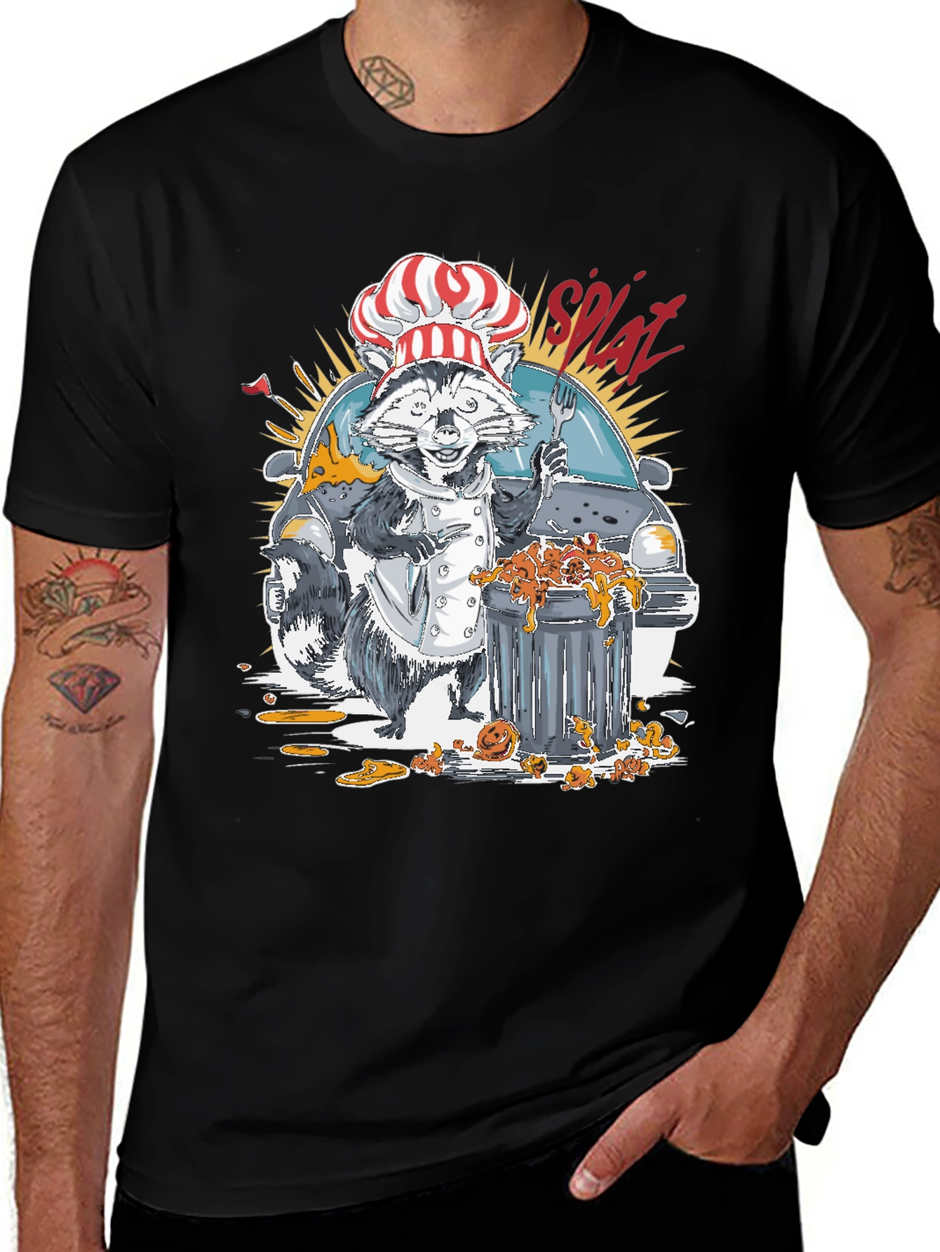 Chef Raccoon Splat T-Shirt