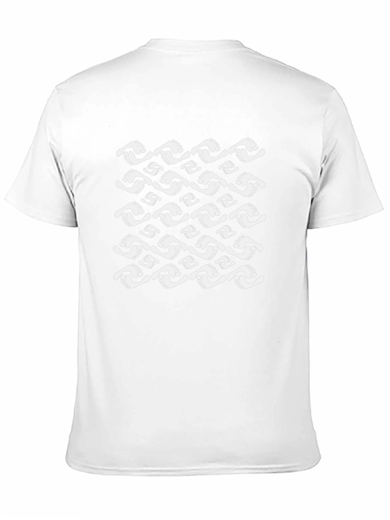 Footprint Pattern Black T-Shirt