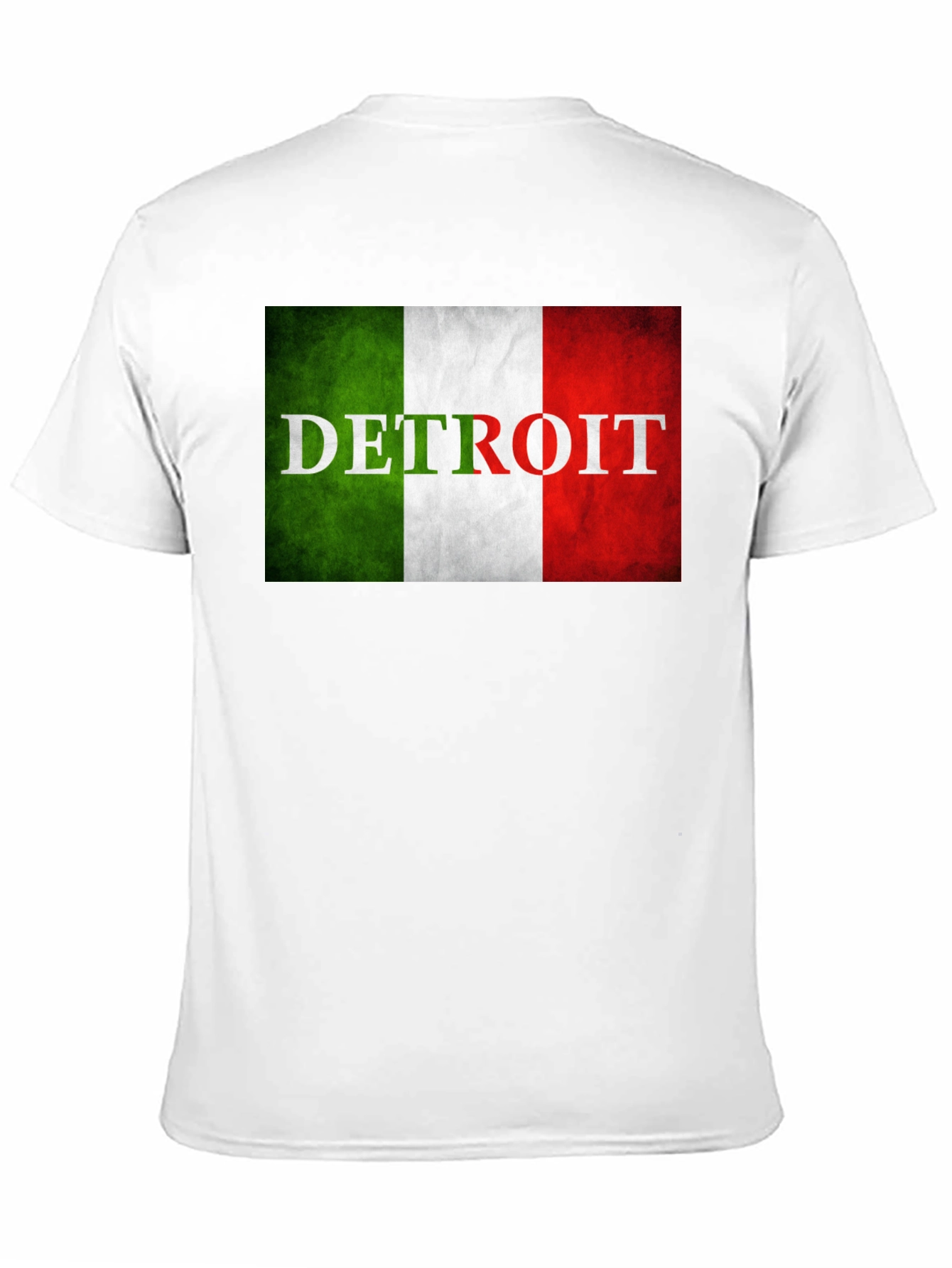 Detroit Italian Flag T-Shirt - Black Crew Neck Tee