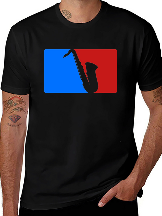 Saxophone Silhouette Graphic Tee - Music Lovers T-Shirt