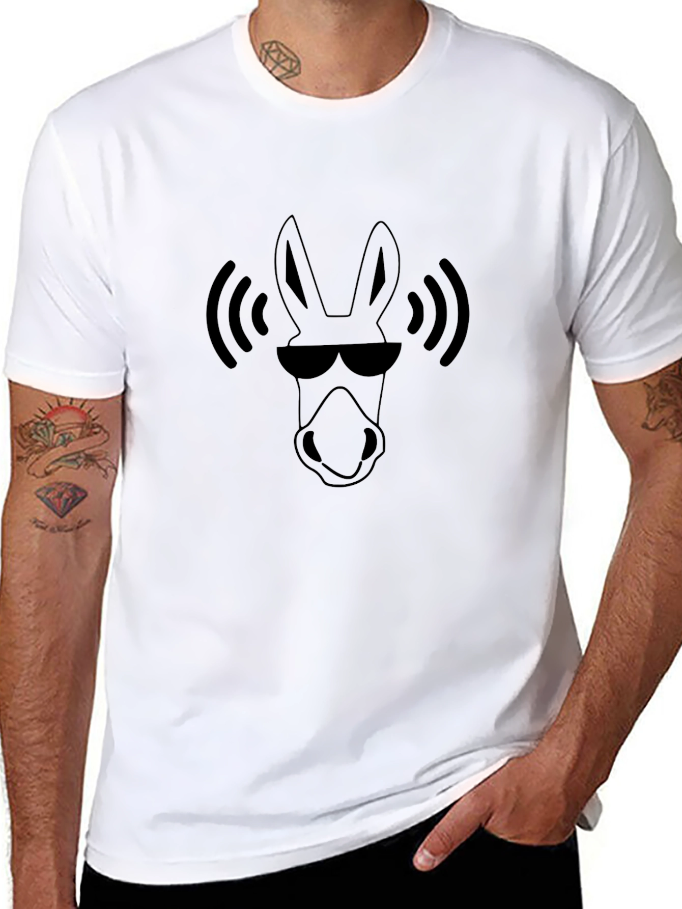 Cool Donkey Tee - Black Cotton Blend Casual Shirt
