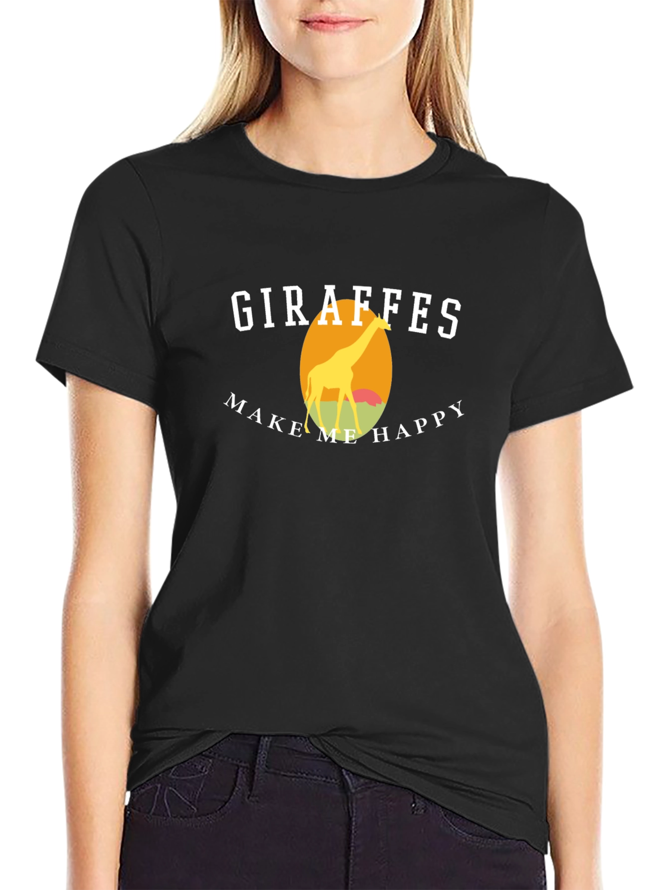 Giraffes Make Me Happy Graphic T-Shirt