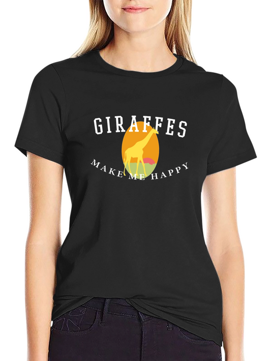 Giraffes Make Me Happy Graphic T-Shirt