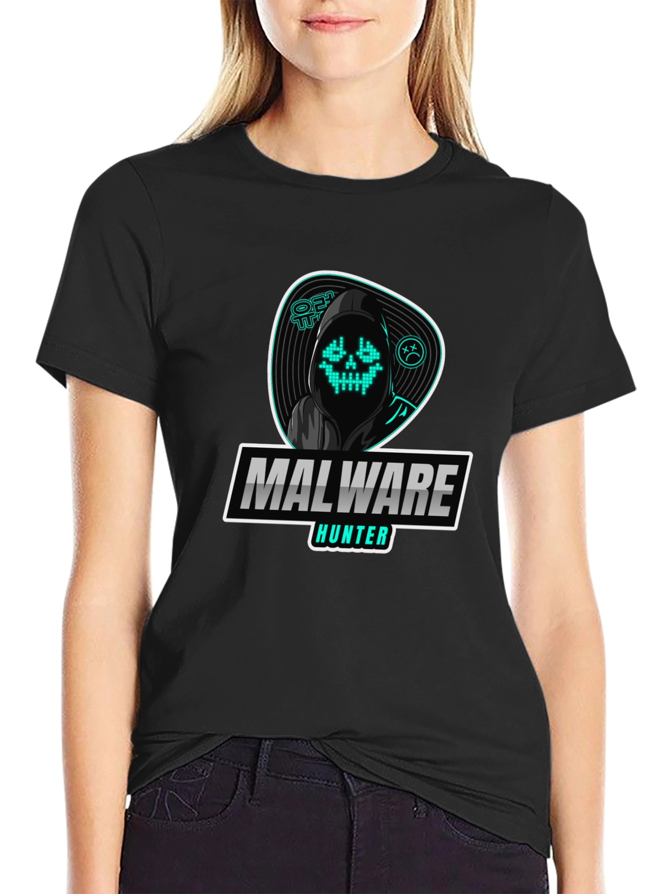 Malware Hunter Graphic T-Shirt - Hacker Style