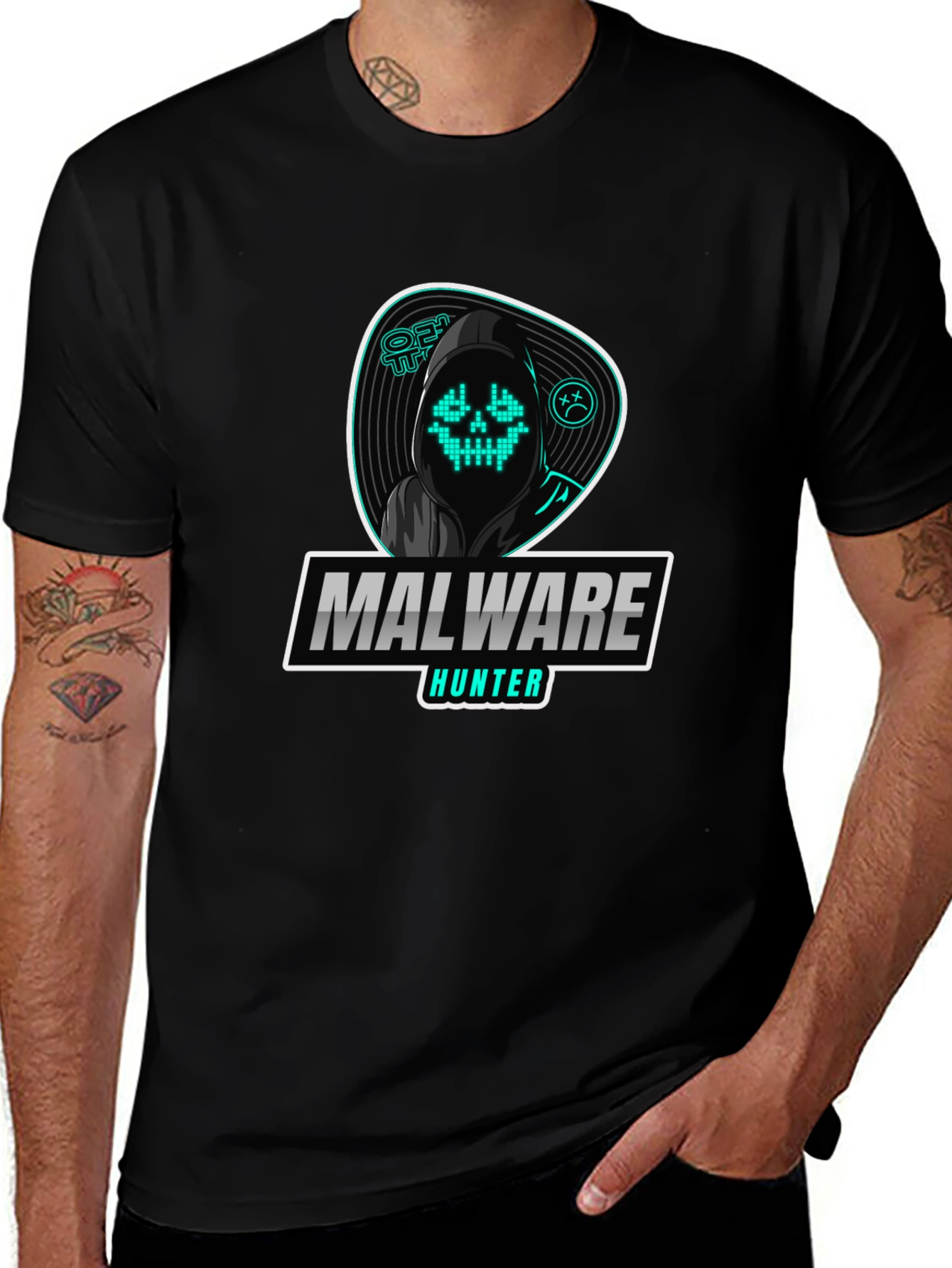 Malware Hunter Graphic T-Shirt - Hacker Style