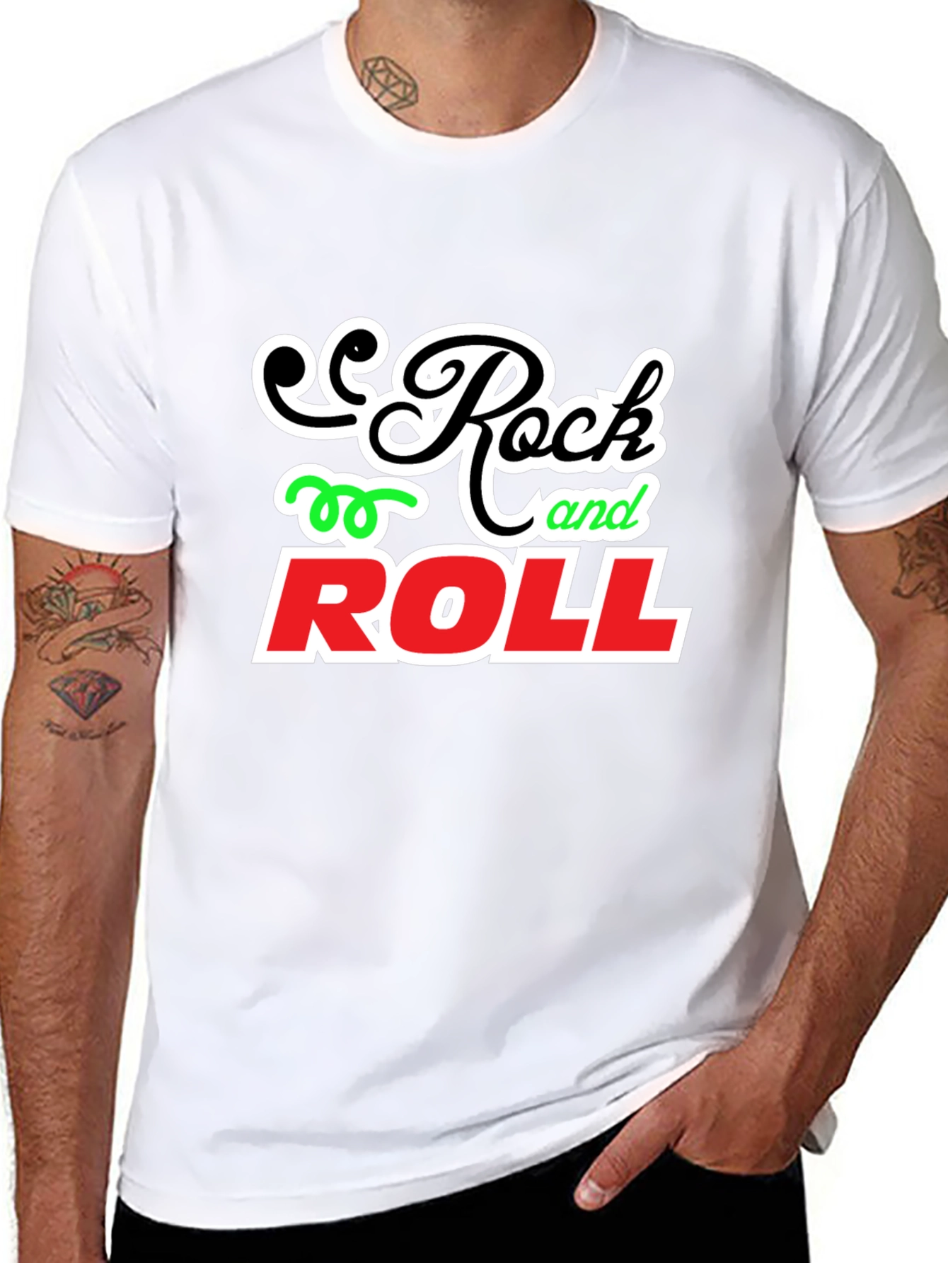 Rock and Roll Graphic Tee - Classic Black T-Shirt