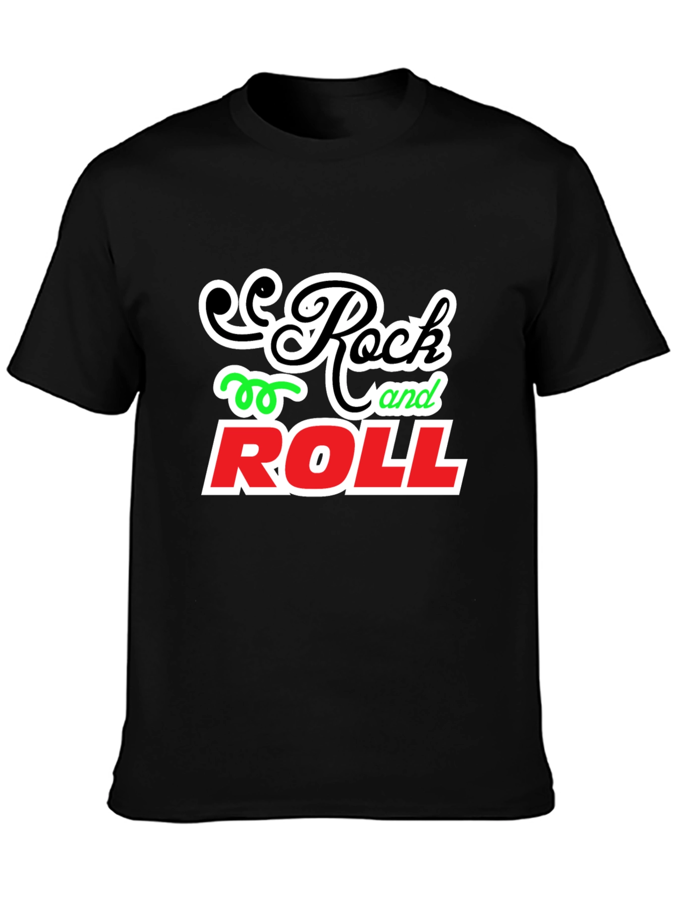 Rock and Roll Graphic Tee - Classic Black T-Shirt