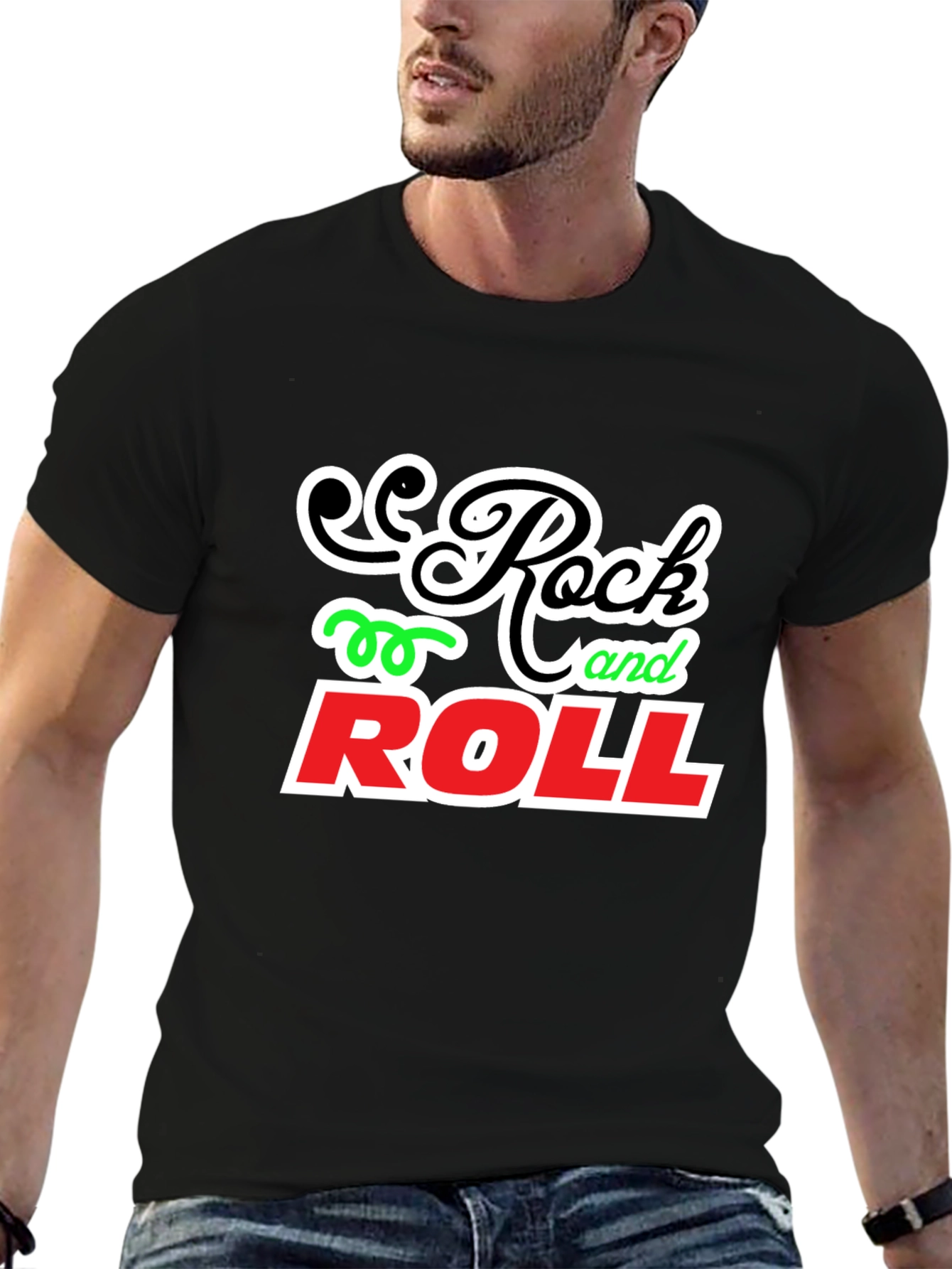 Rock and Roll Graphic Tee - Classic Black T-Shirt