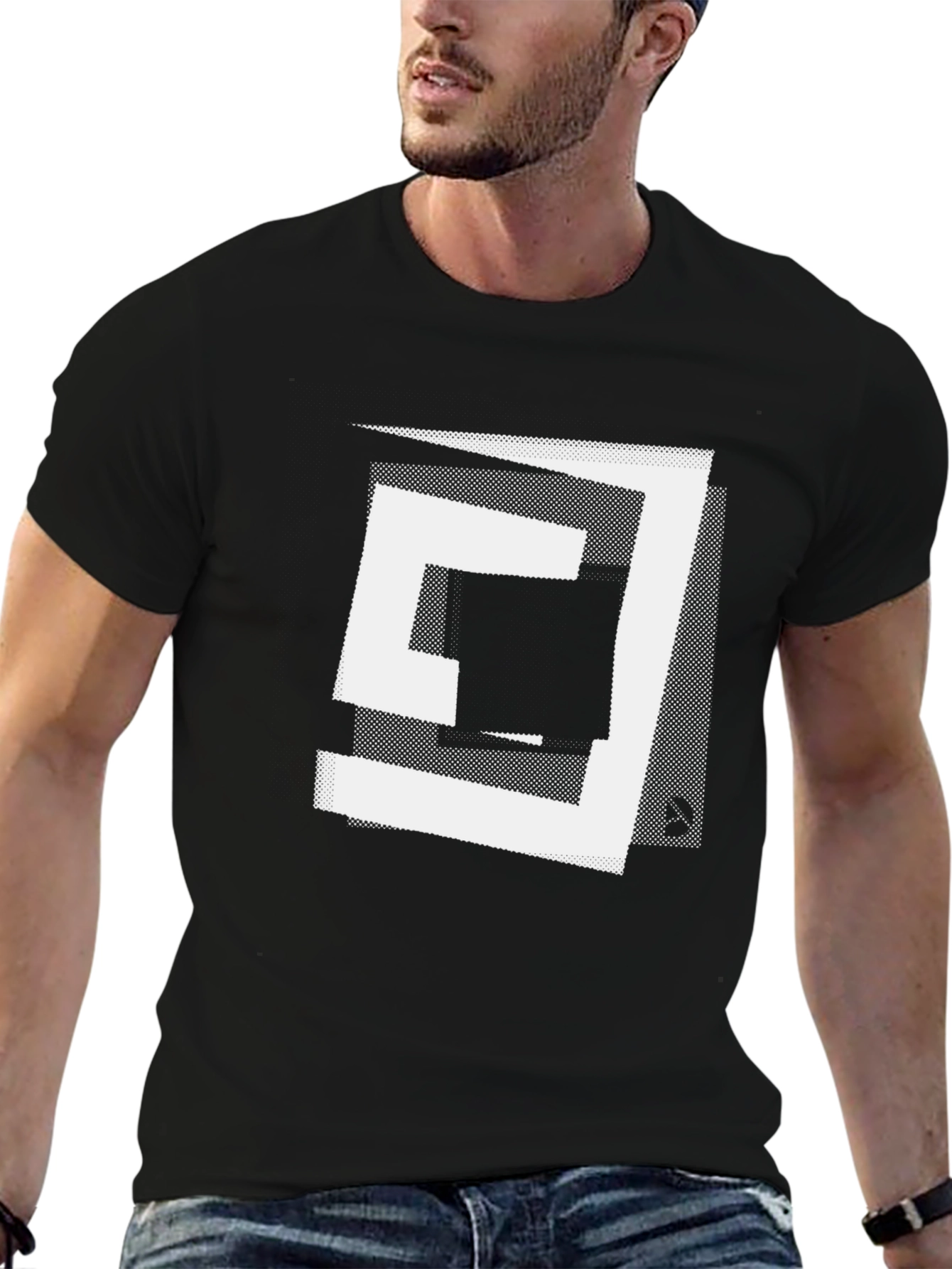 Abstract Graphic Black T-Shirt - Modern Art Tee
