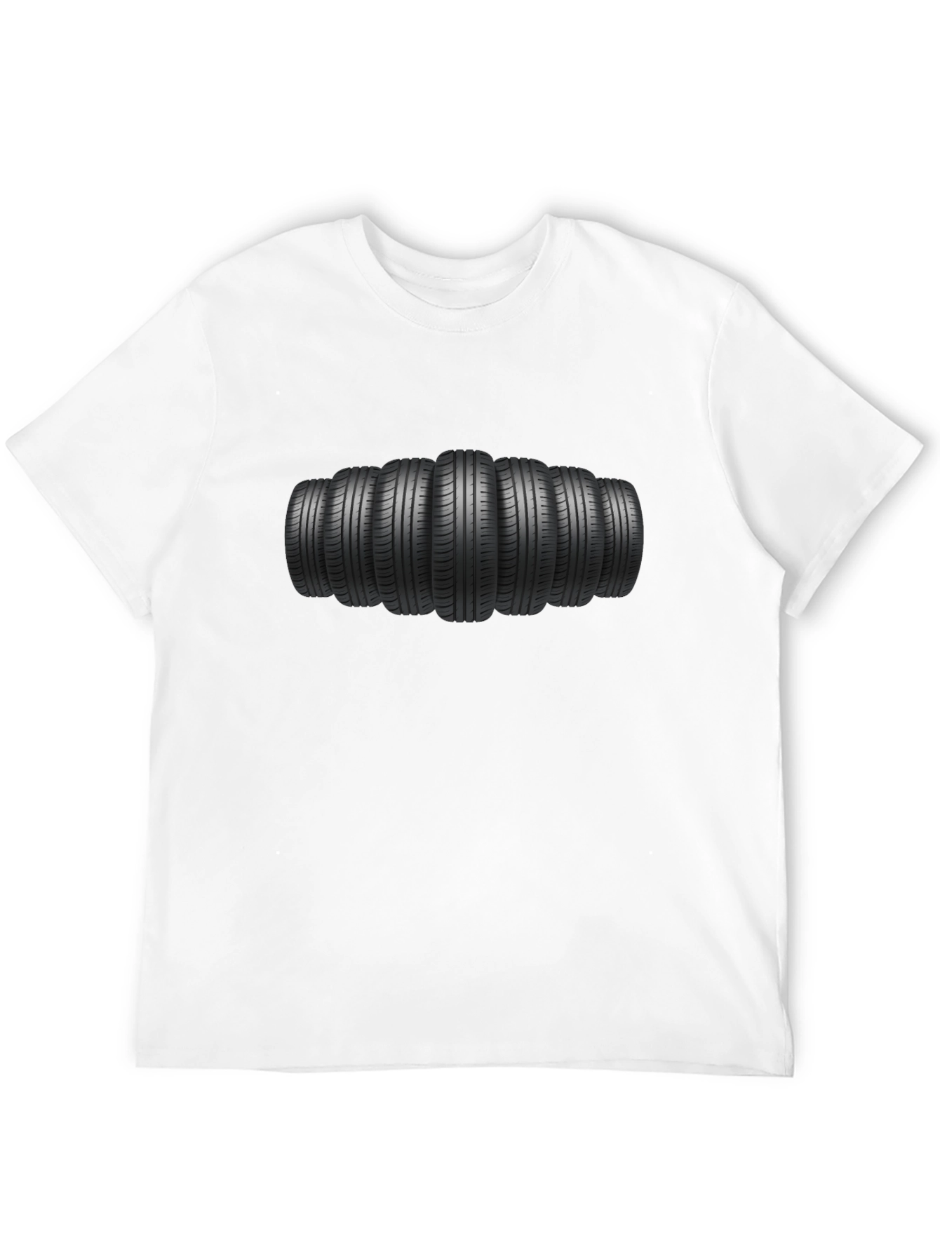 Tire Stack Graphic Tee - Black Cotton Comfort