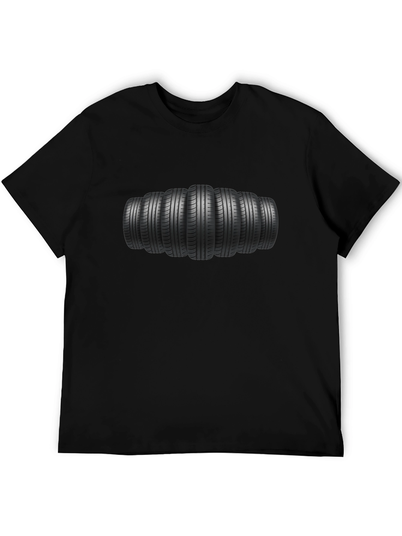 Tire Stack Graphic Tee - Black Cotton Comfort