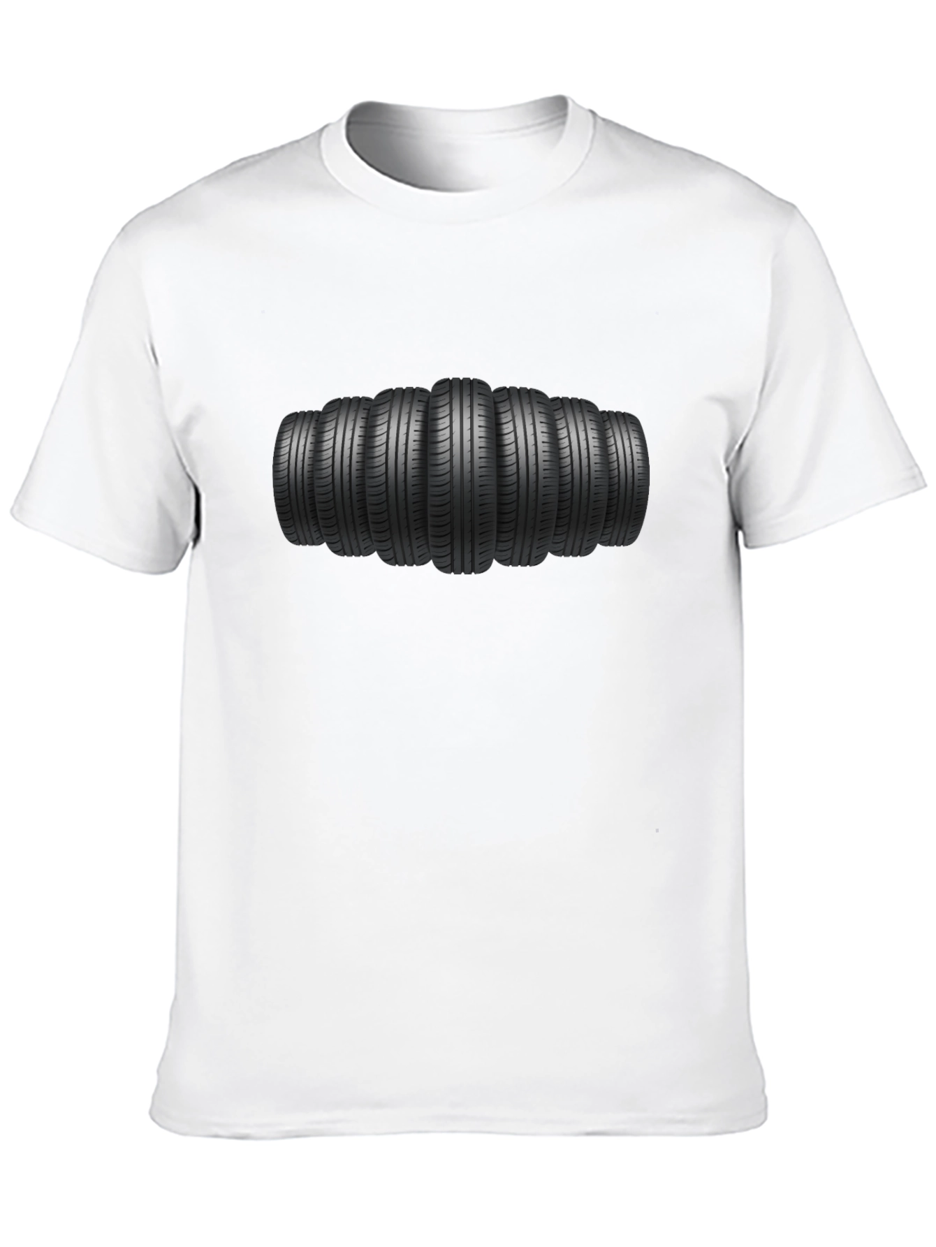 Tire Stack Graphic Tee - Black Cotton Comfort