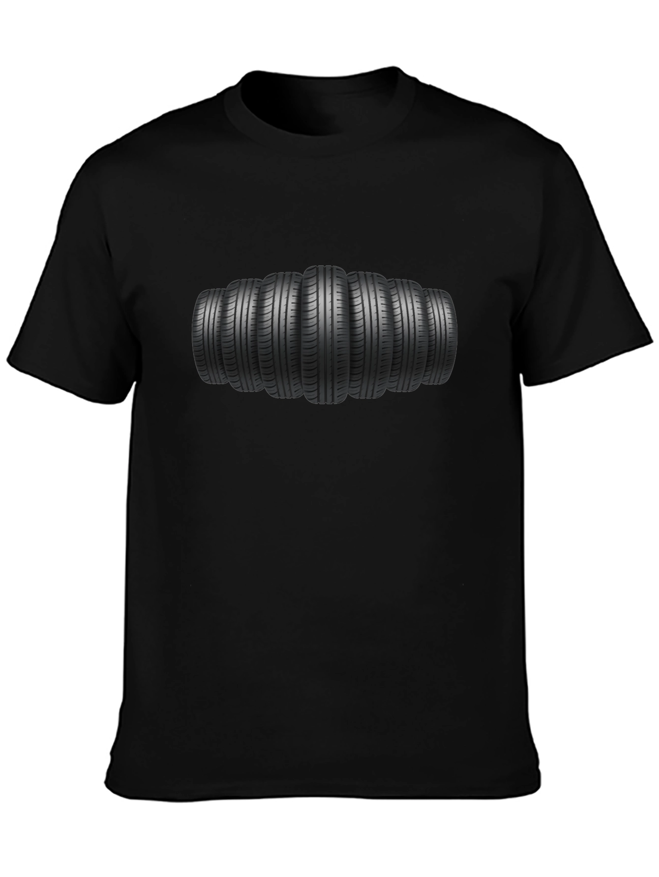 Tire Stack Graphic Tee - Black Cotton Comfort