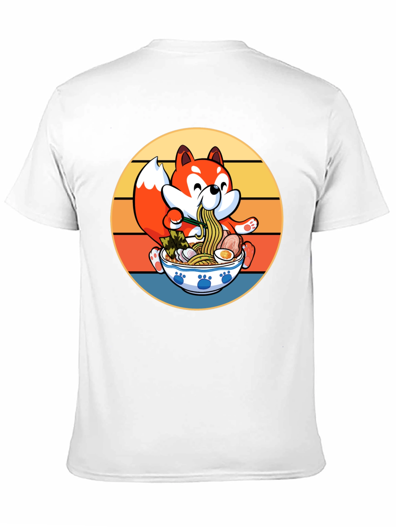 Retro Anime Fox Ramen Bowl T-Shirt