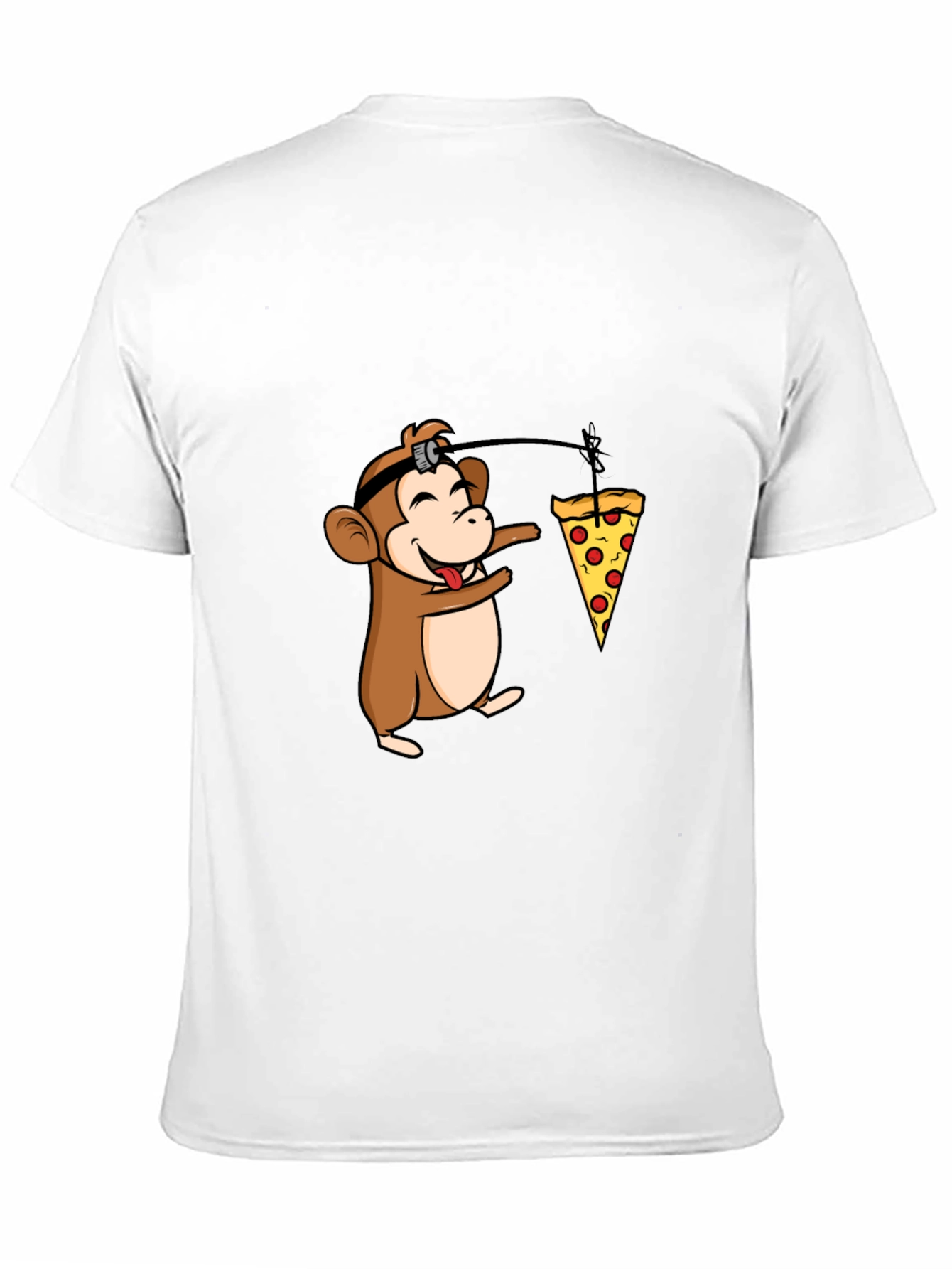 Funny Monkey Pizza T-Shirt - Novelty Cartoon Tee