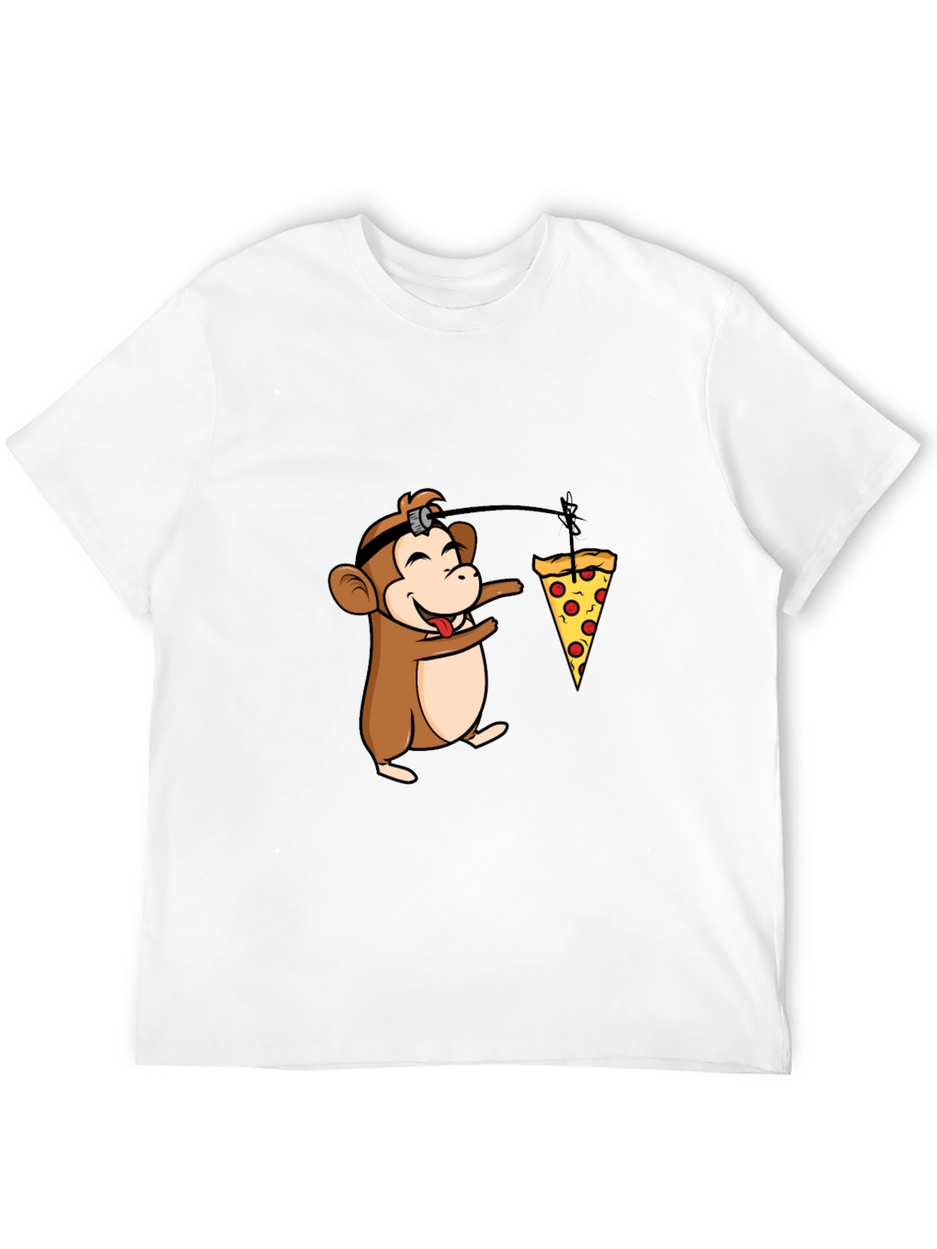 Funny Monkey Pizza T-Shirt - Novelty Cartoon Tee
