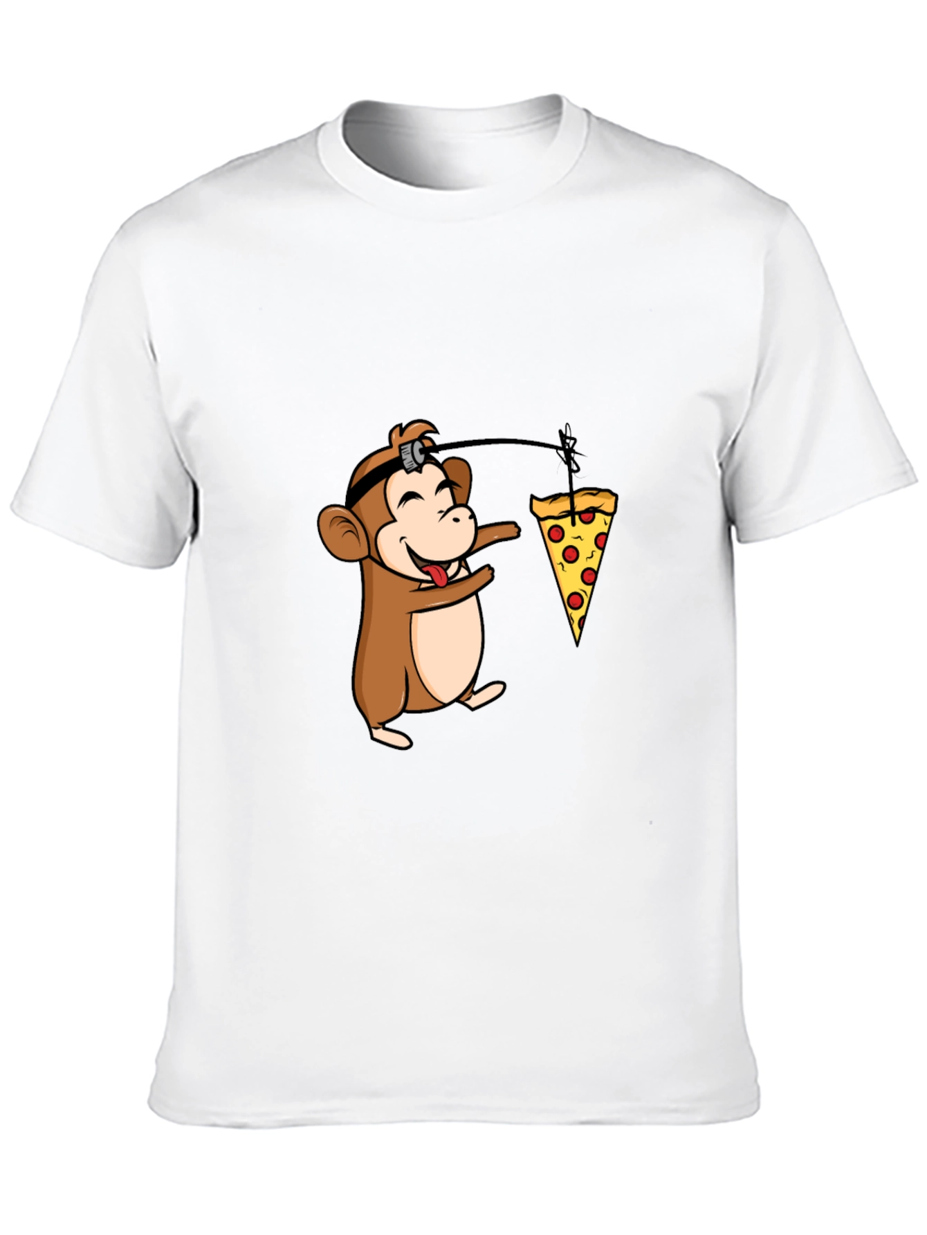 Funny Monkey Pizza T-Shirt - Novelty Cartoon Tee