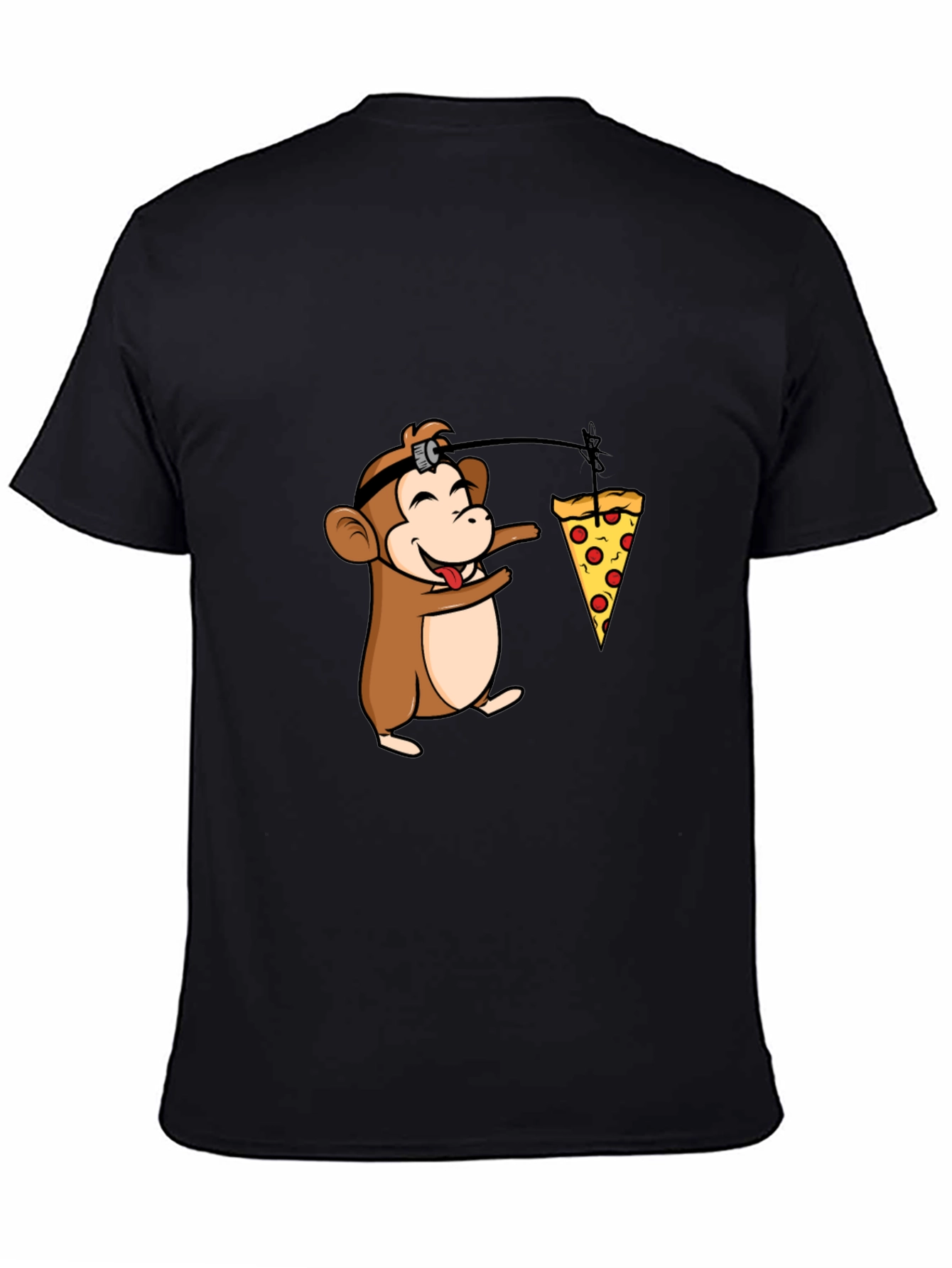 Funny Monkey Pizza T-Shirt - Novelty Cartoon Tee