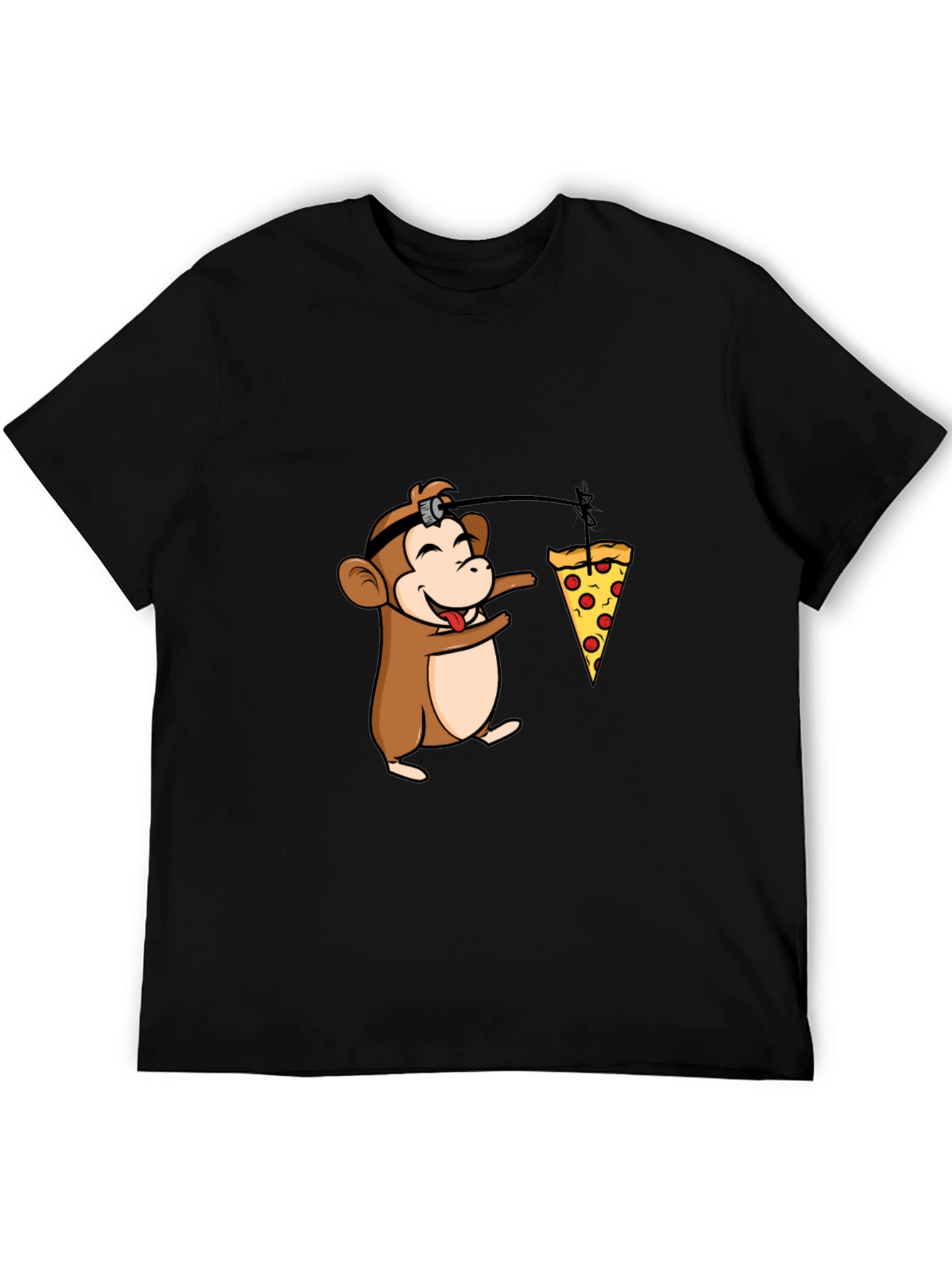 Funny Monkey Pizza T-Shirt - Novelty Cartoon Tee