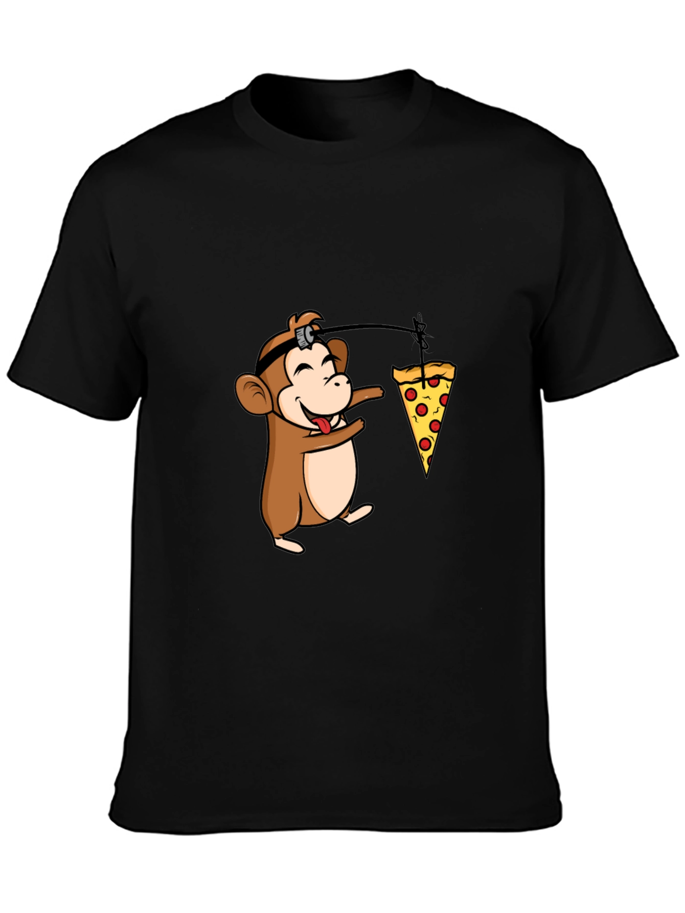 Funny Monkey Pizza T-Shirt - Novelty Cartoon Tee