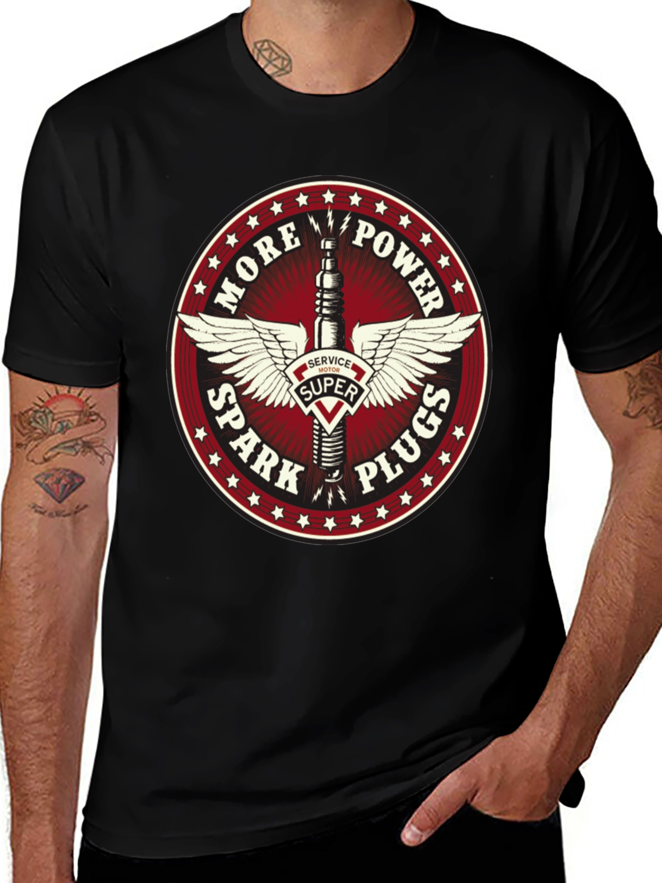 More Power Spark Plugs T-Shirt Black