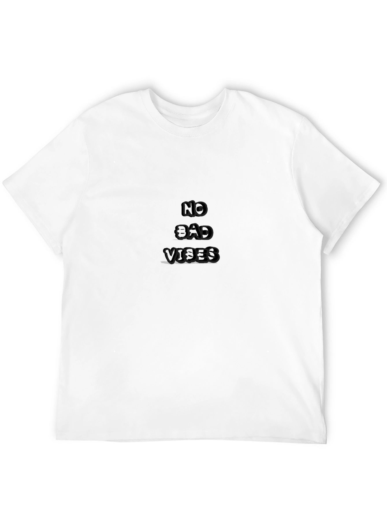 No Bad Vibes Black Graphic T-Shirt