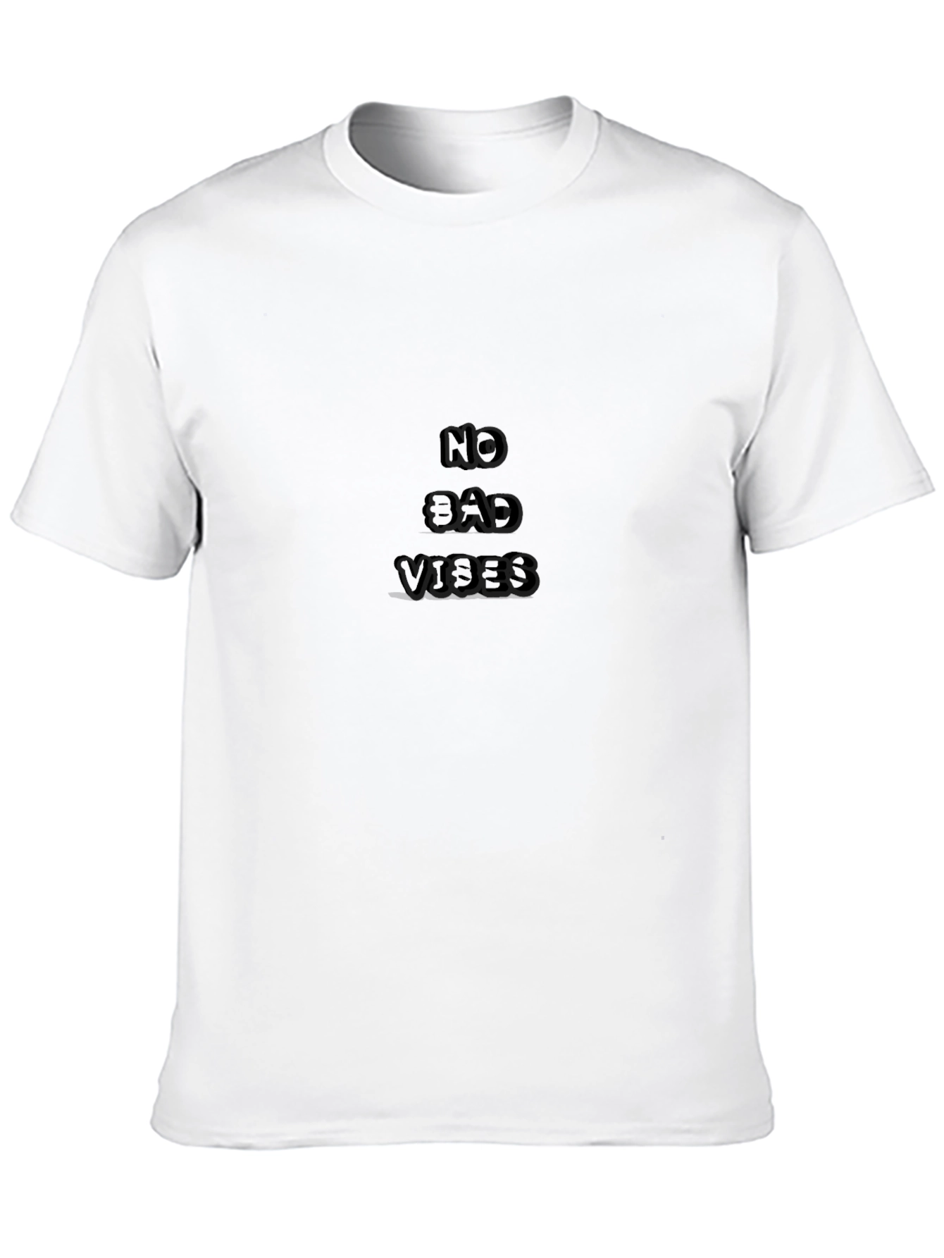 No Bad Vibes Black Graphic T-Shirt