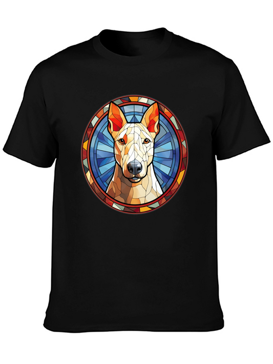 Dog Stained Glass Style Black T-Shirt