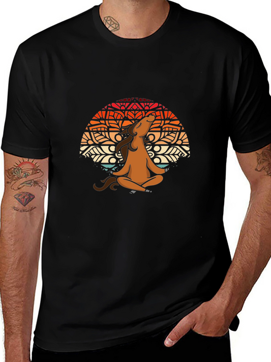 Meditating Horse Graphic T-Shirt