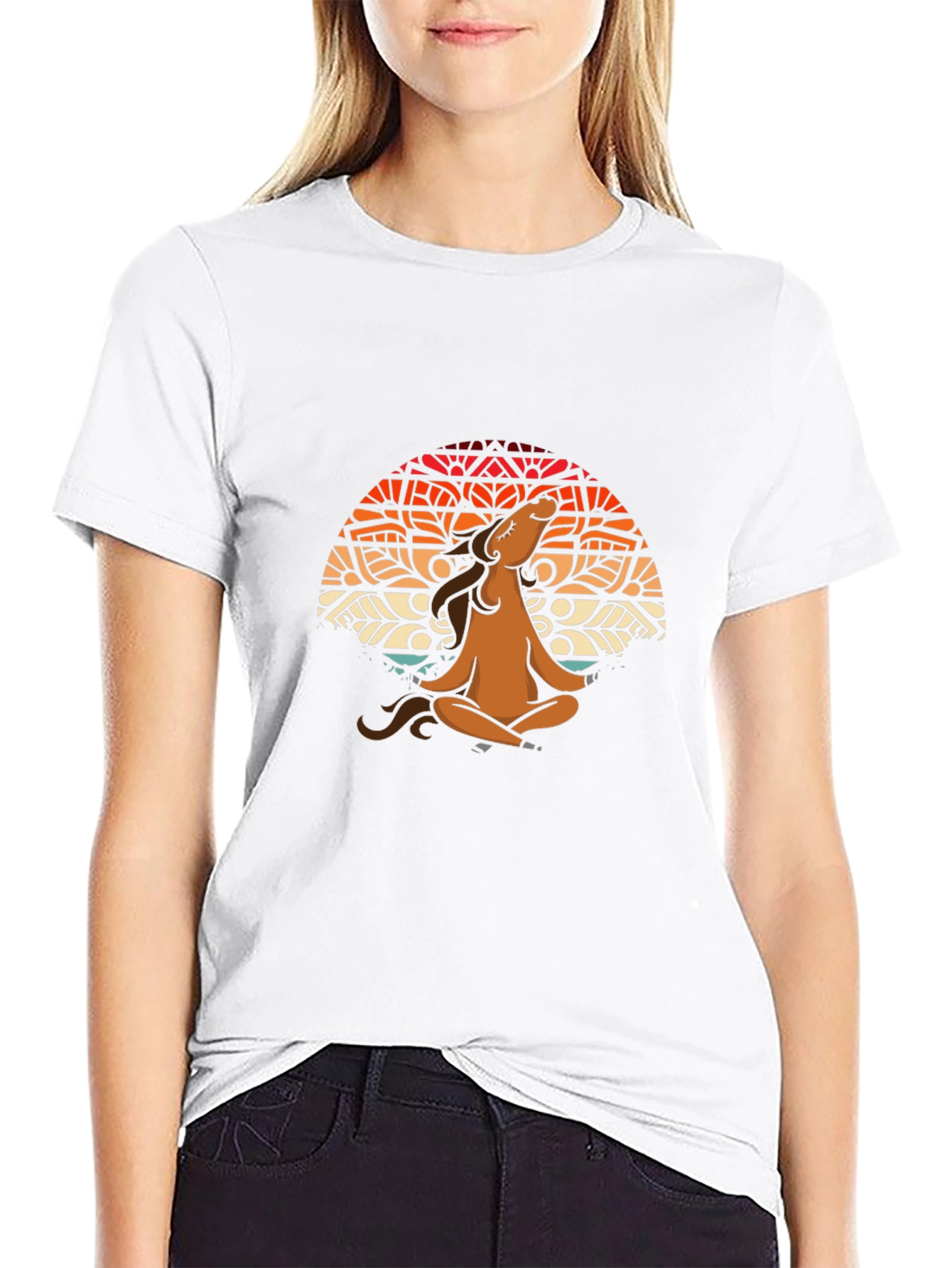 Meditating Horse Graphic T-Shirt