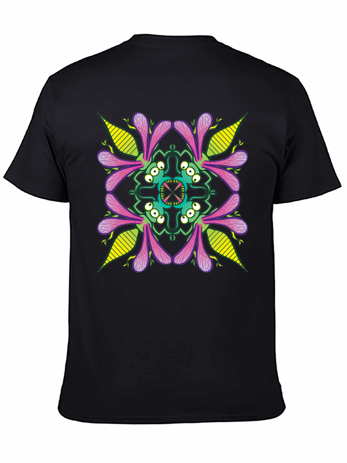 Monster Mandala Graphic Tee - Black