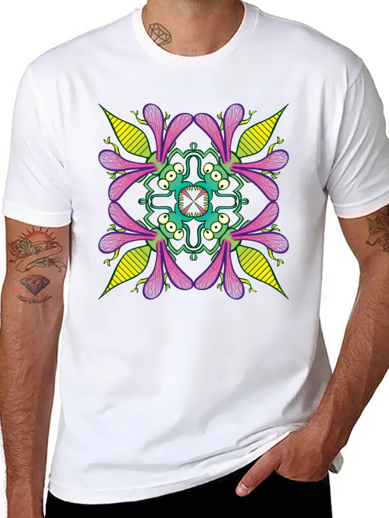 Monster Mandala Graphic Tee - Black